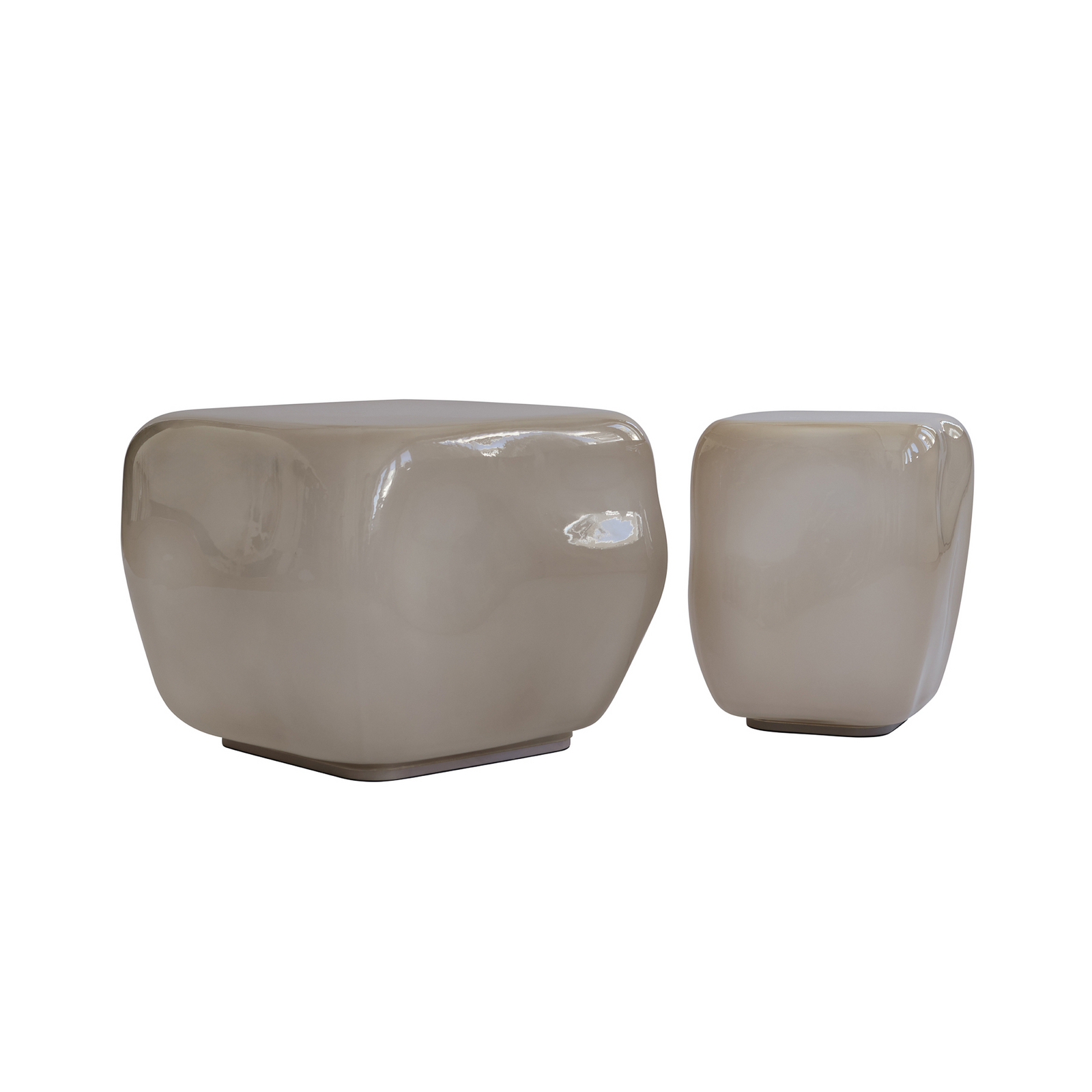 Stolik pomocniczy Ishi, beżowy, szerokość 32 cm, szkło – 101 Copenhagen