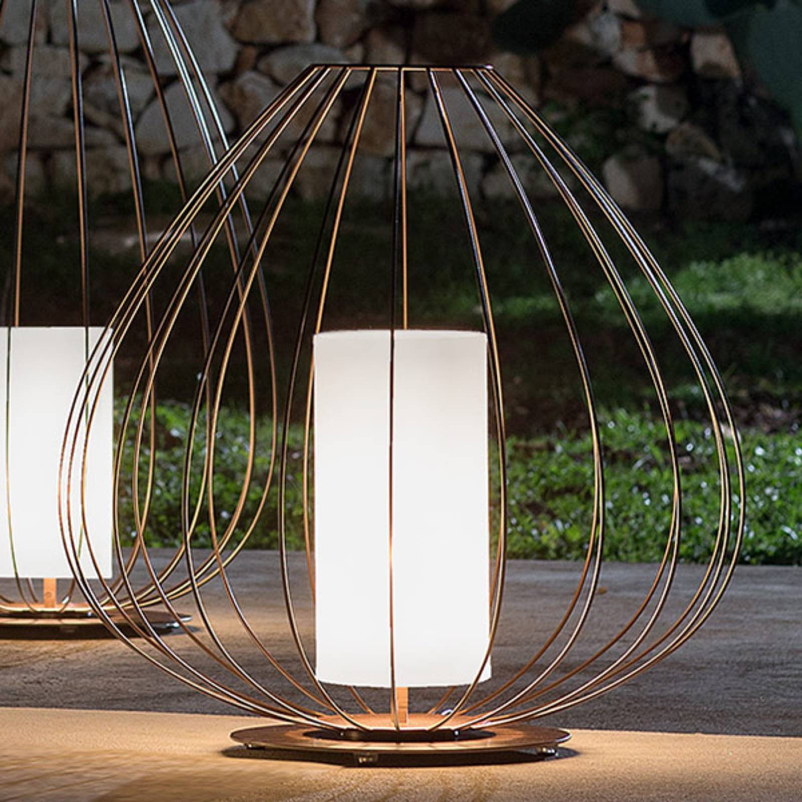 Karman Cell - klatkowa lampa stołowa 62 cm brązowa