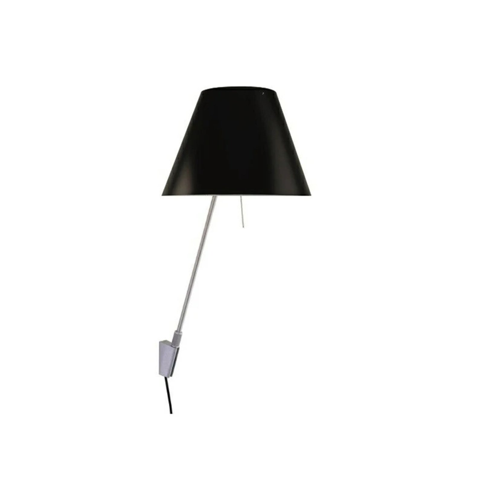 Costanza Wall Lamp with Dimmer Aluminium with Liquorice Black - Luceplan