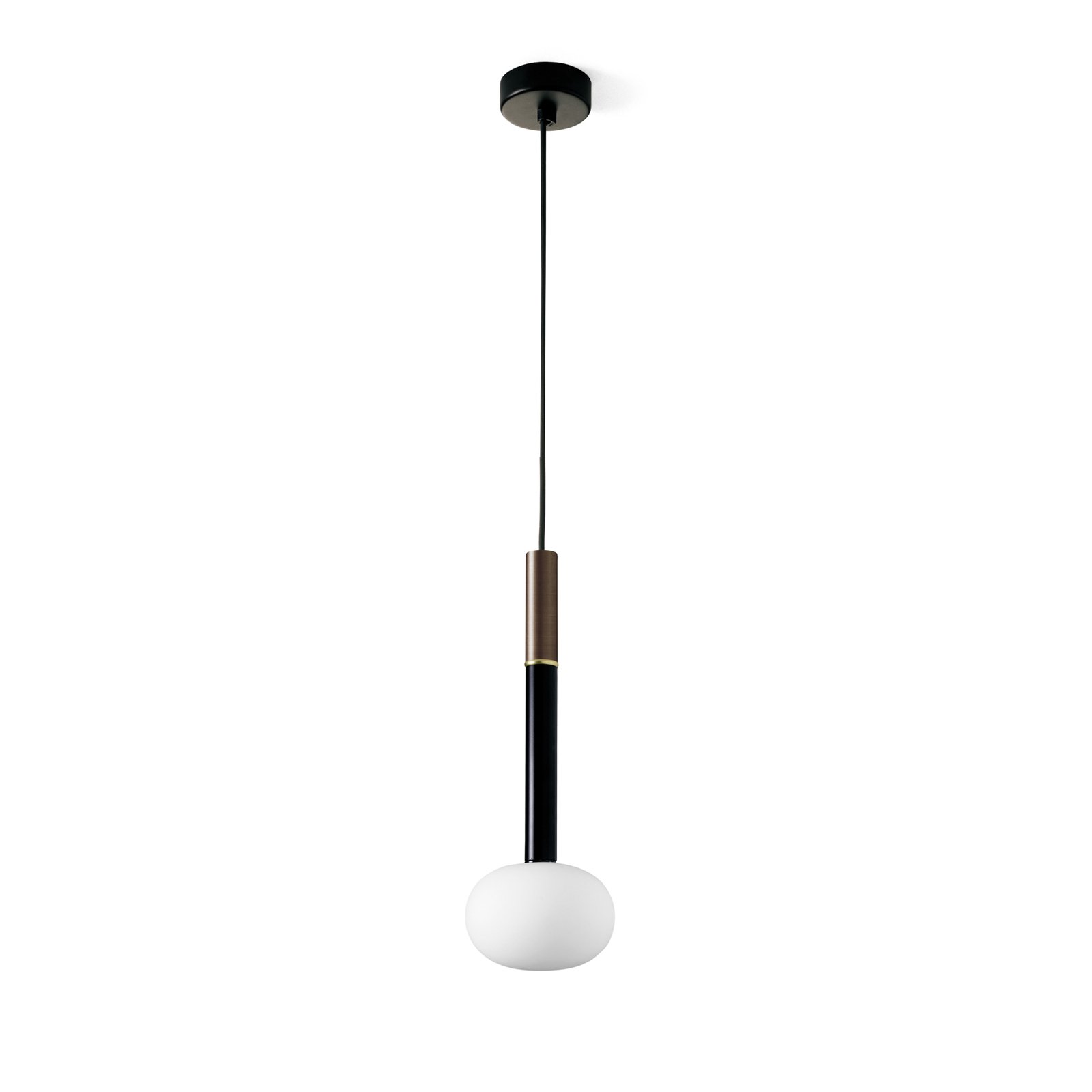 Suspension Mose, bronze, hauteur d'abat-jour 39 cm, 1 lampe, verre