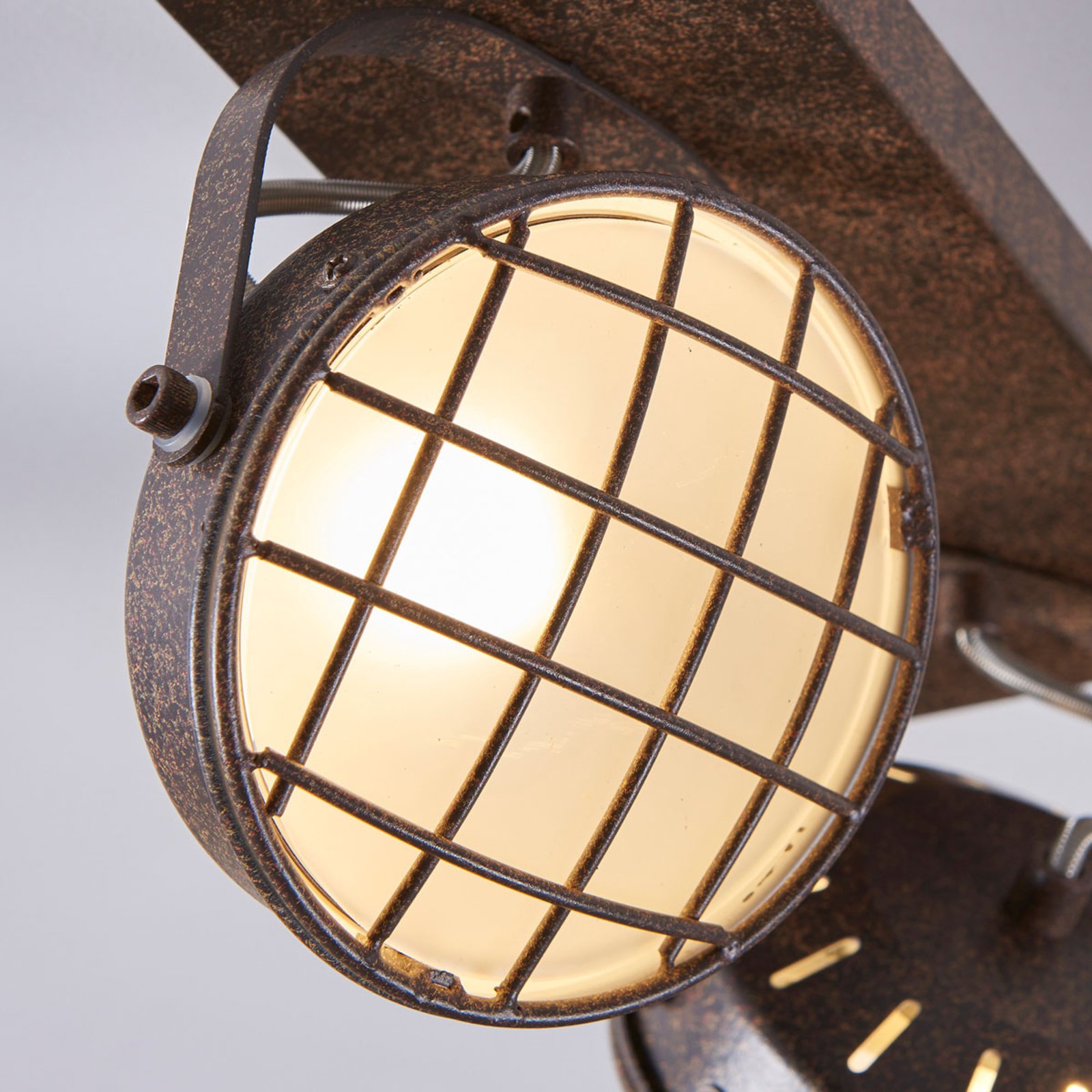 Lindby spotlight Tamin, rust-coloured, 2-bulb, glass, G9