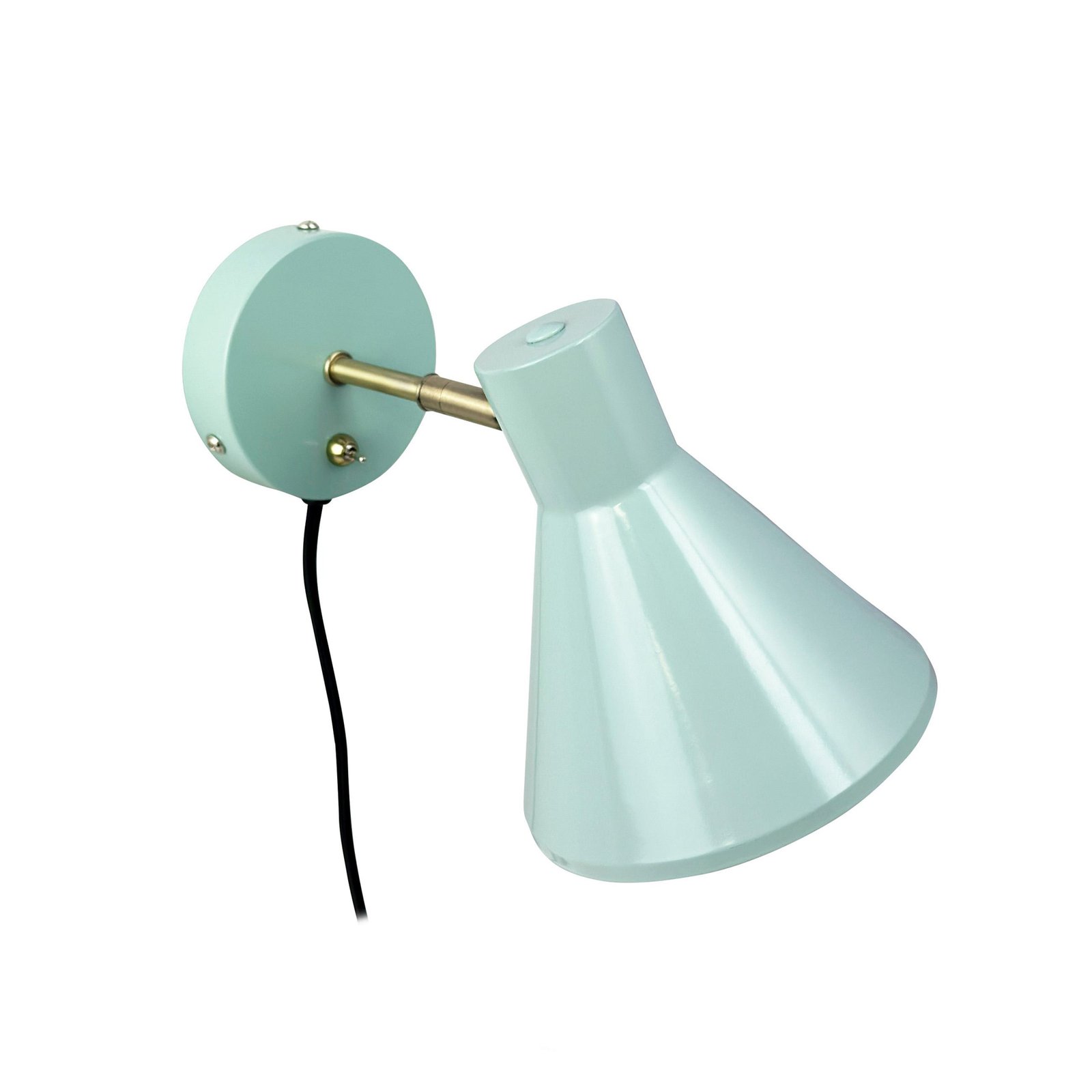 Dyberg Larsen lampa ścienna Sleep, miętowa zieleń, Ø 15 cm, stal