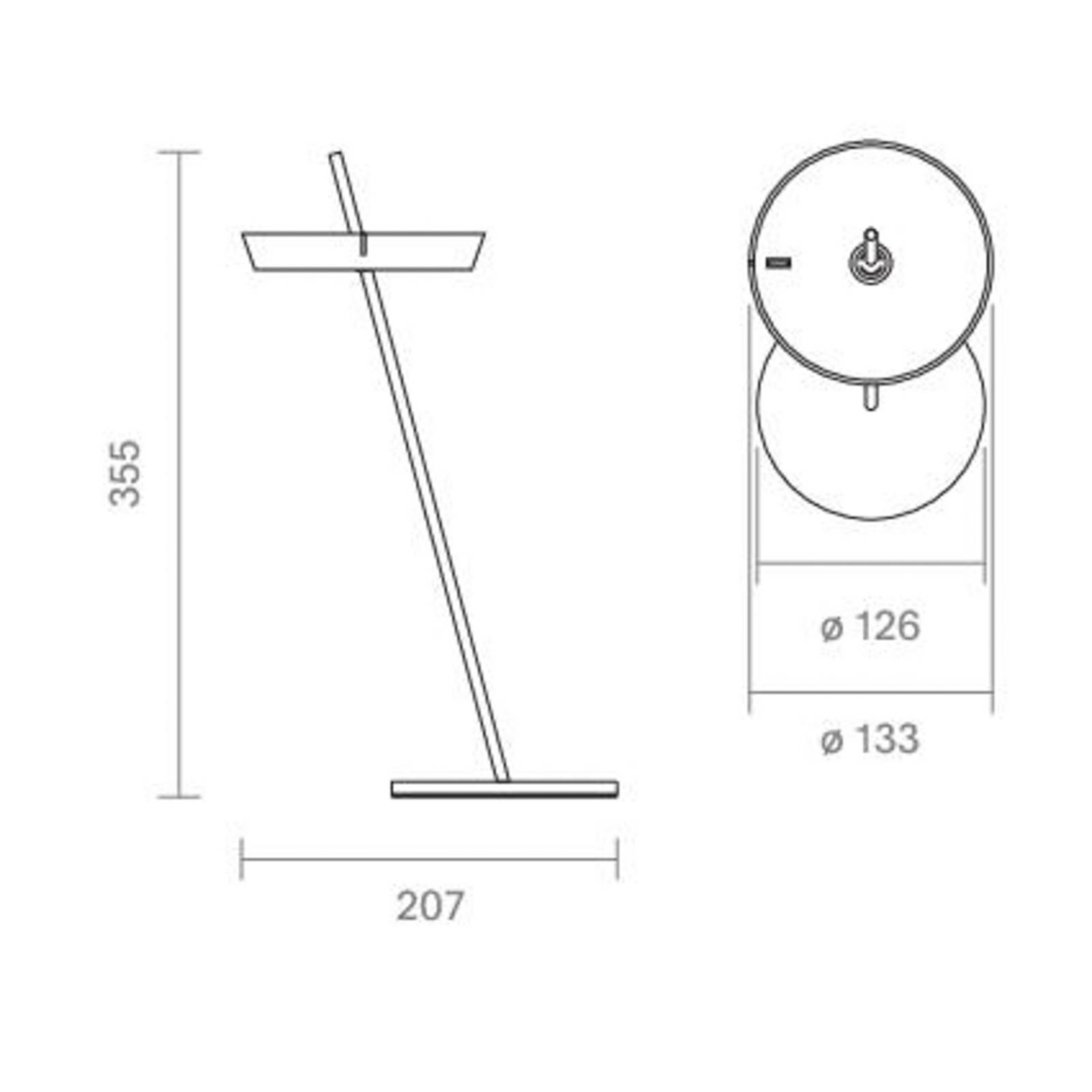 Lampa stołowa LED z akumulatorem Mahina, czarna, wysokość 36 cm, metal, CCT