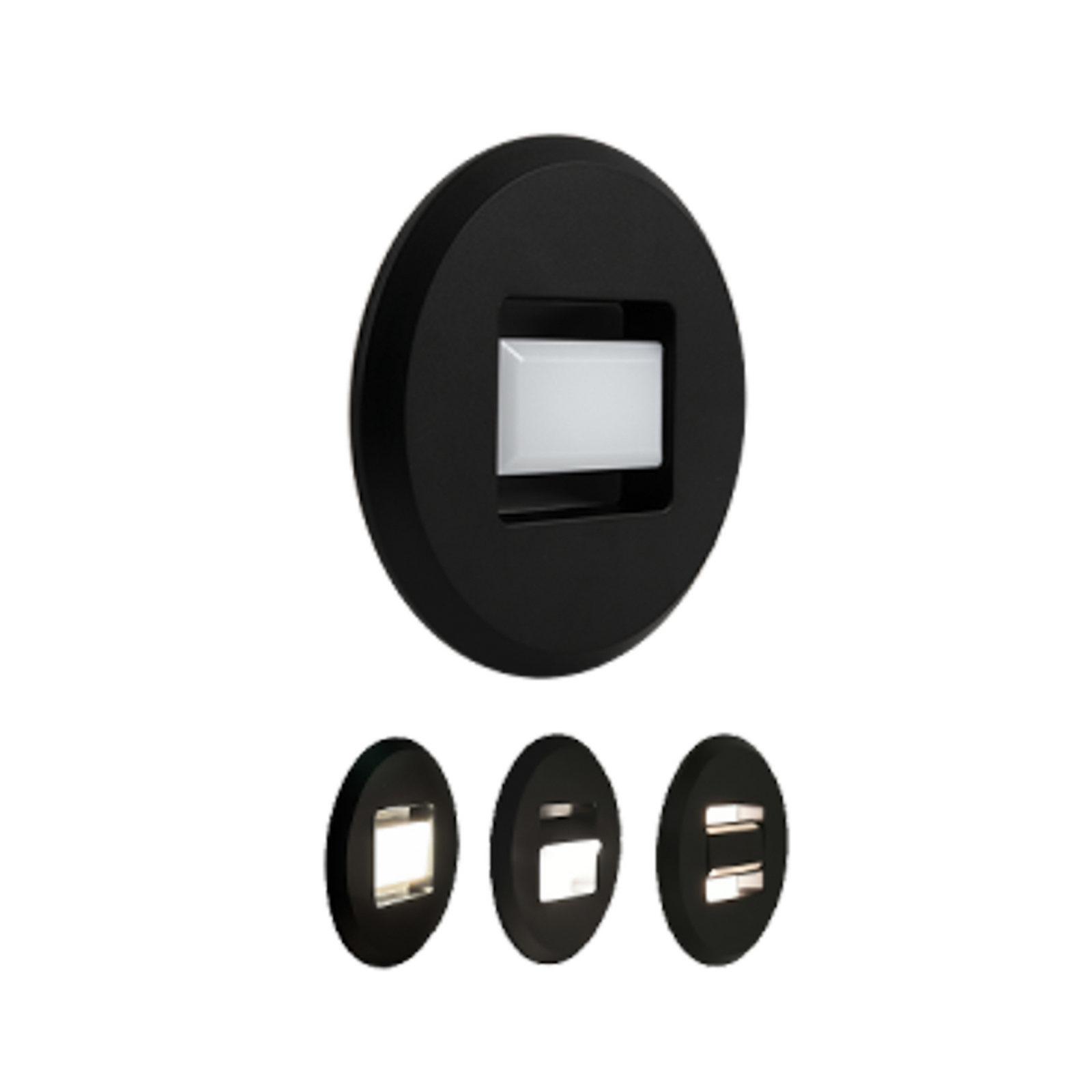 MEGAMAN Luci LED da incasso Tina, nera, Ø 9 cm, orientabile MEGAMAN Luci LED da incasso Tina, nera, Ø 9 cm, orientabile