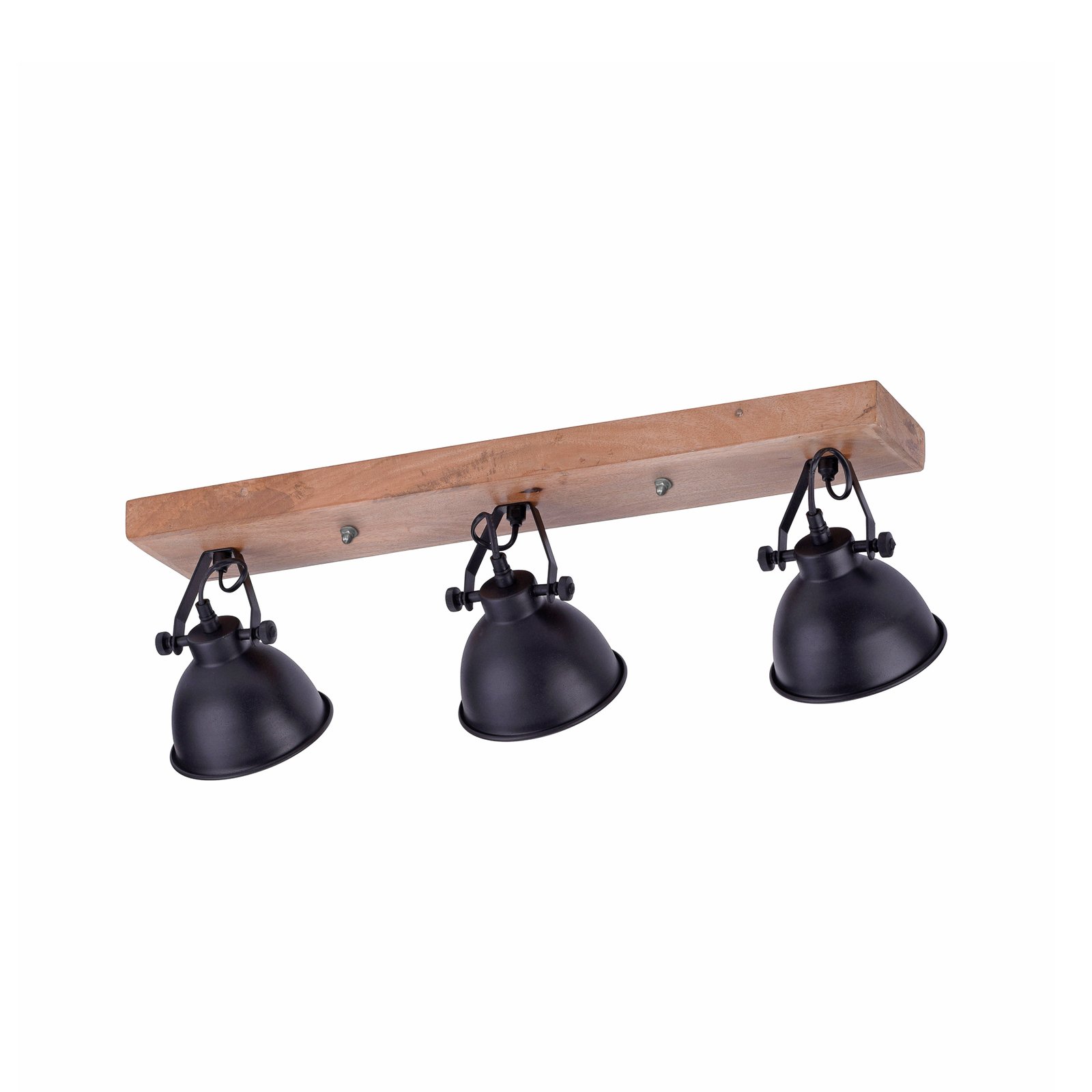Samia plafondlamp, 3-lamps, mangohout, zwart