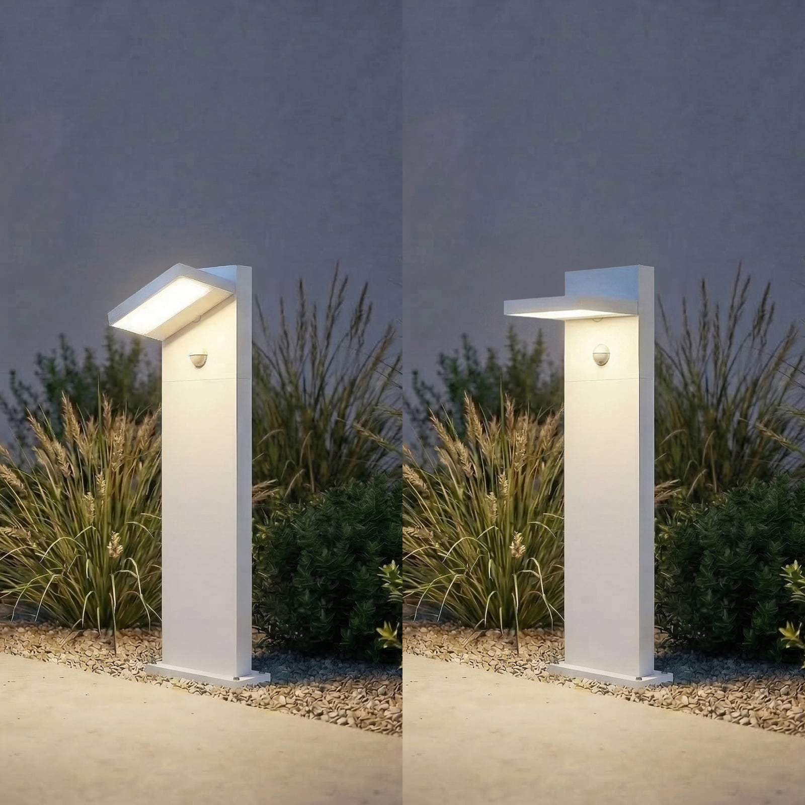 Lucande LED-Wegeleuchte Silvan, weiß, 65 cm, Sensor, IP54