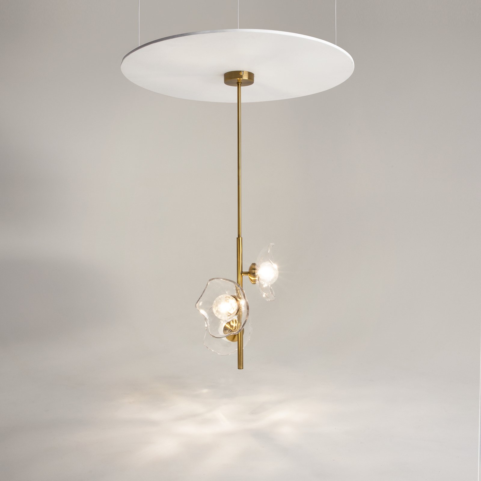 Maytoni hanglamp Miracle, 3-lamps, messingkleurig, glas