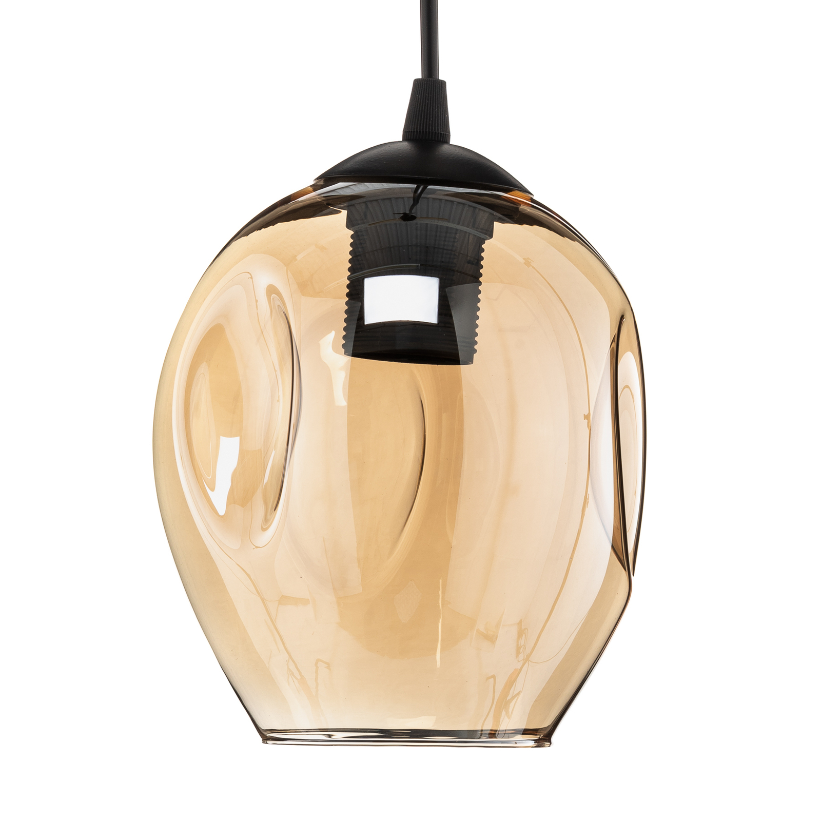 Hanglamp Starla 1-lamp, glazen kap amber