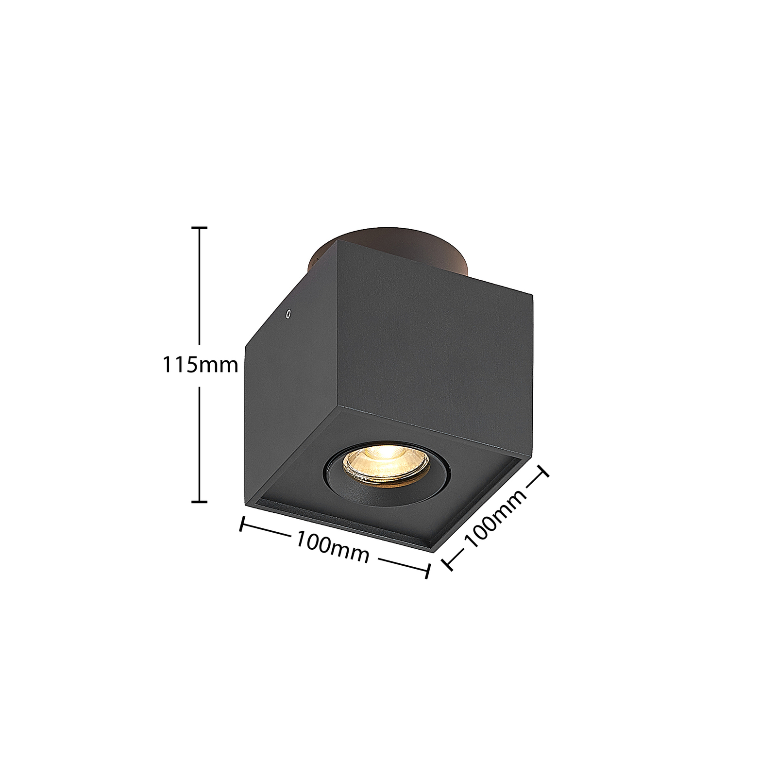 Arcchio Walisa ceiling lamp, angular, black
