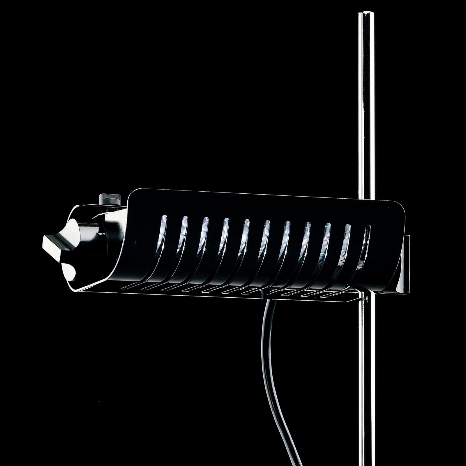 Oluce LED floor lamp Colombo, black/chrome, metal