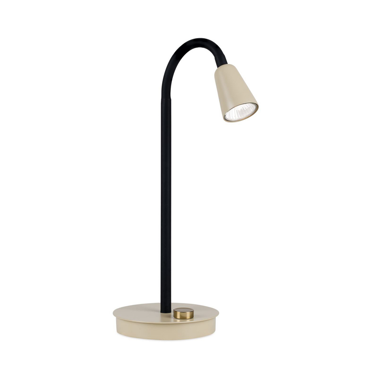 Lampada da tavolo Dotty, kaki, altezza 45 cm, base, dimmerabile, GU10