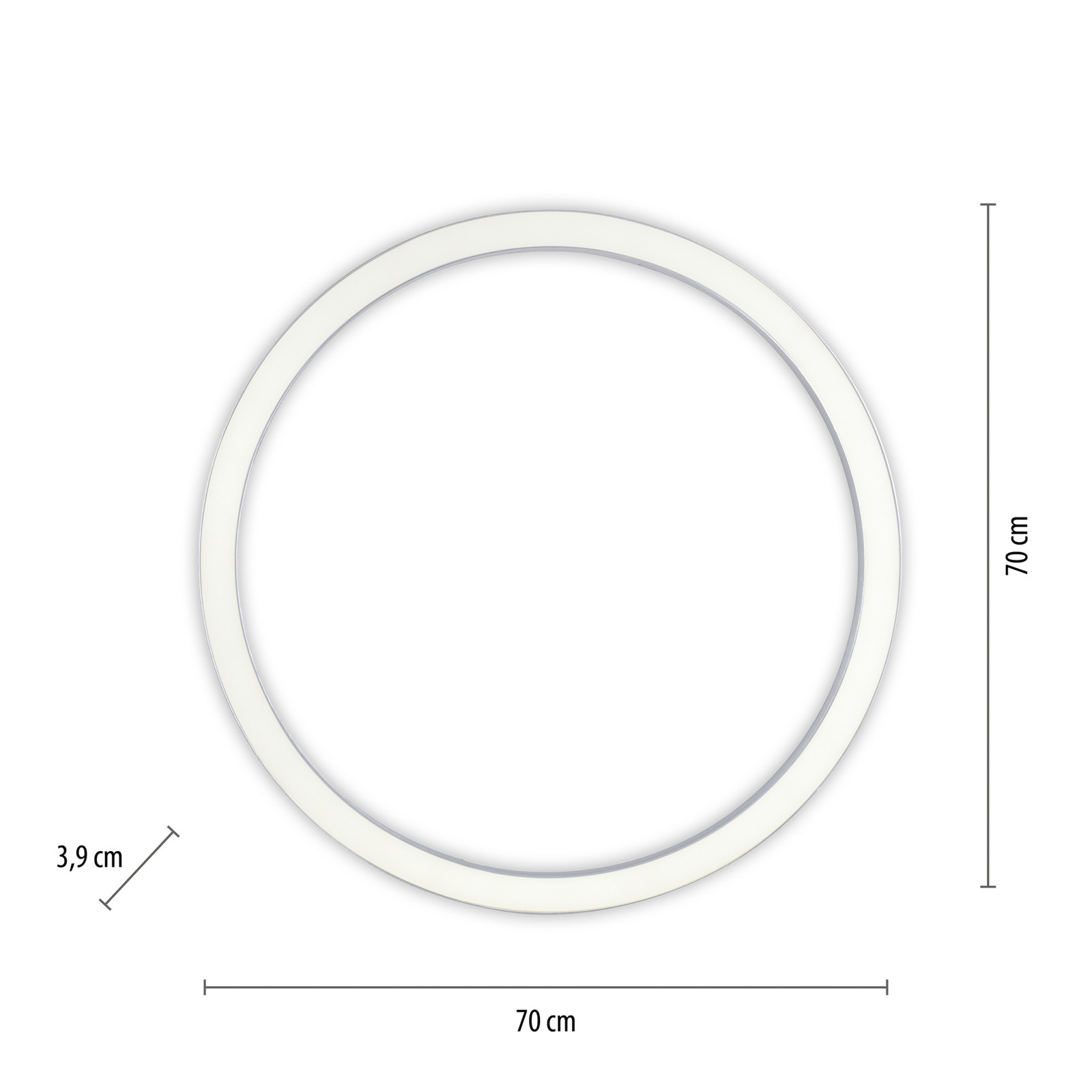 PURE plafonieră LED Lines Ø 70 cm argintiu CCT - Camera de zi / sufragerie - Modern - Metal