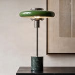 Lindby Branford table lamp, retro, green, metal/marble