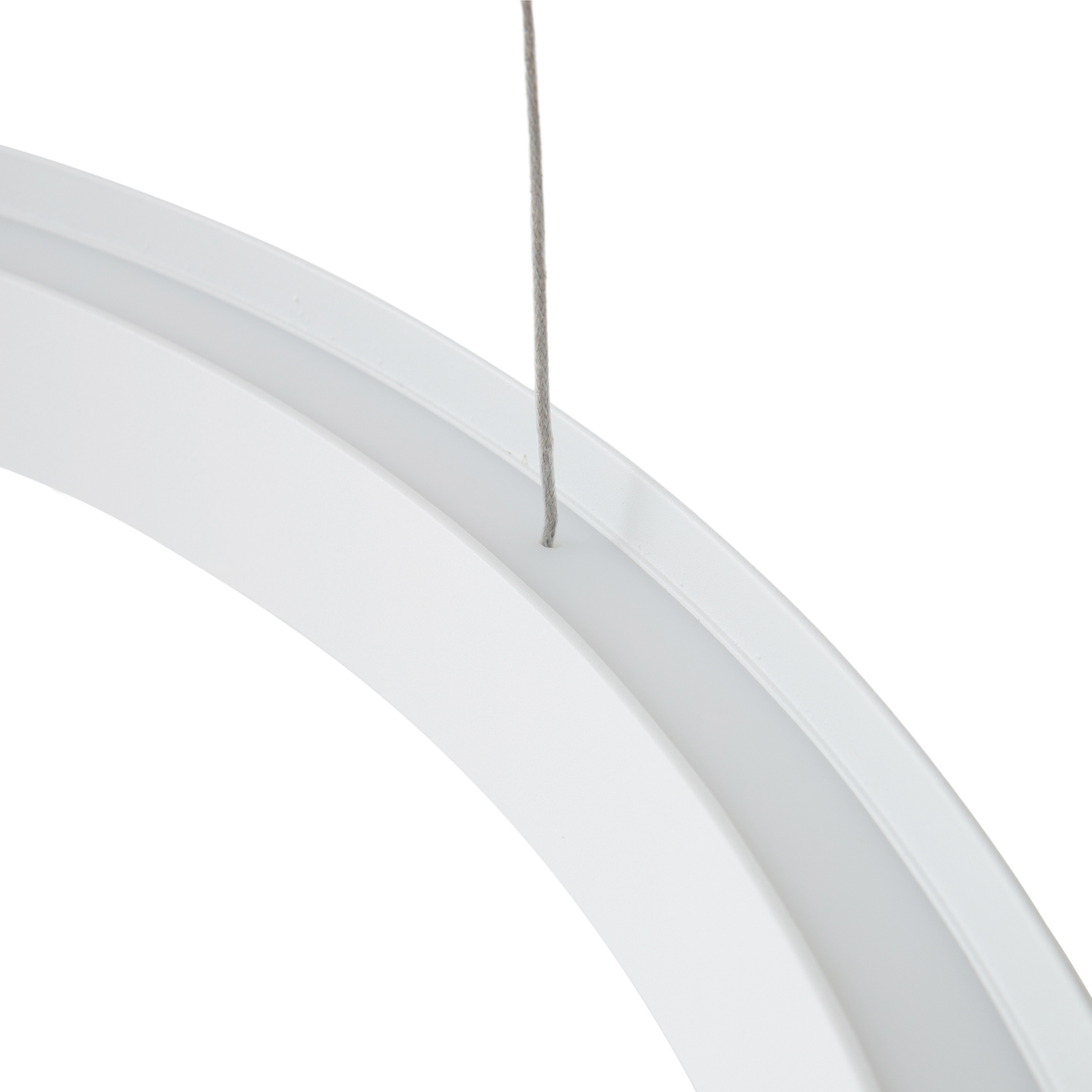Lucande LED luminária pendente Philine, 60 cm, branco, ferro