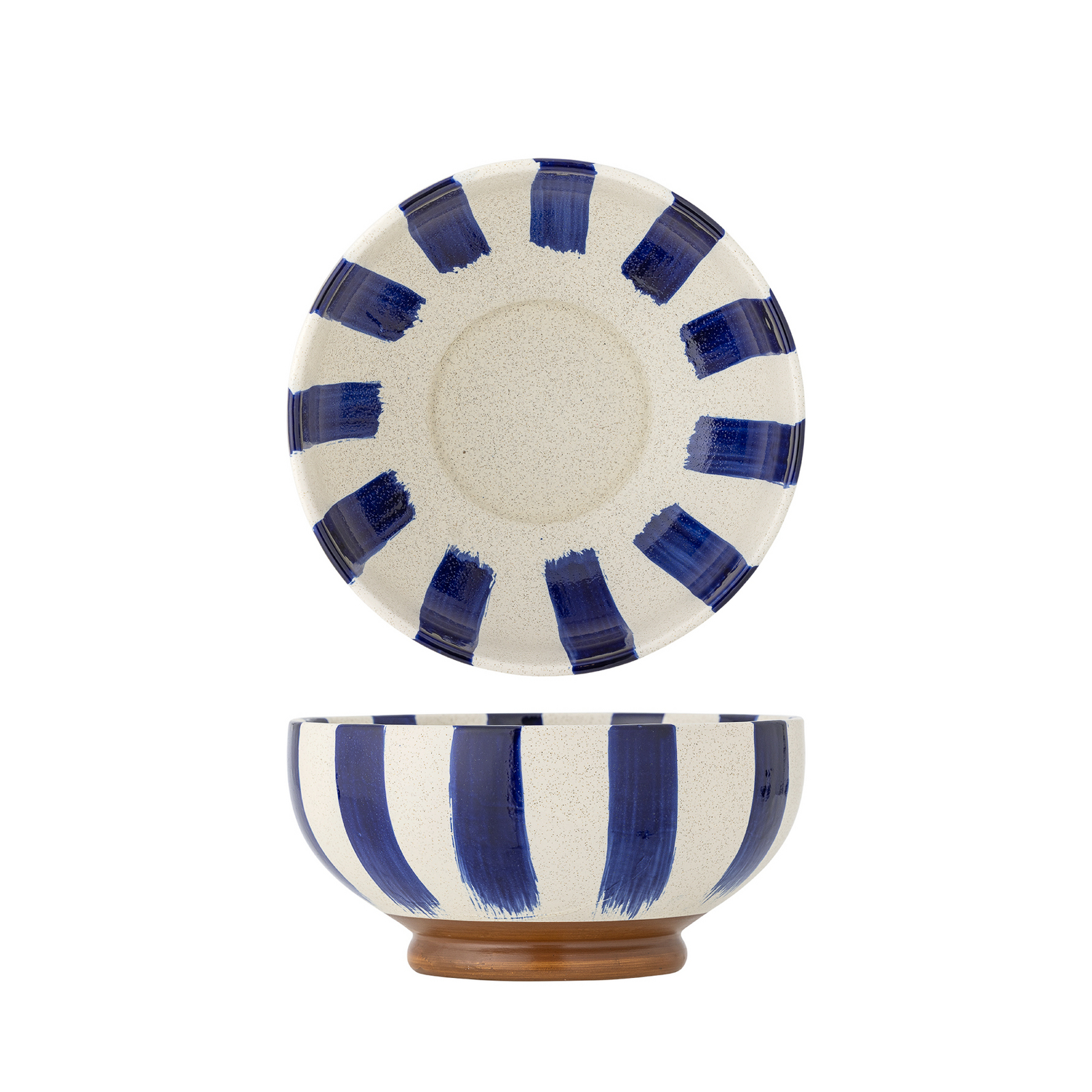 Bol Shakti, bleu/blanc, hauteur 12 cm, céramique - Bloomingville