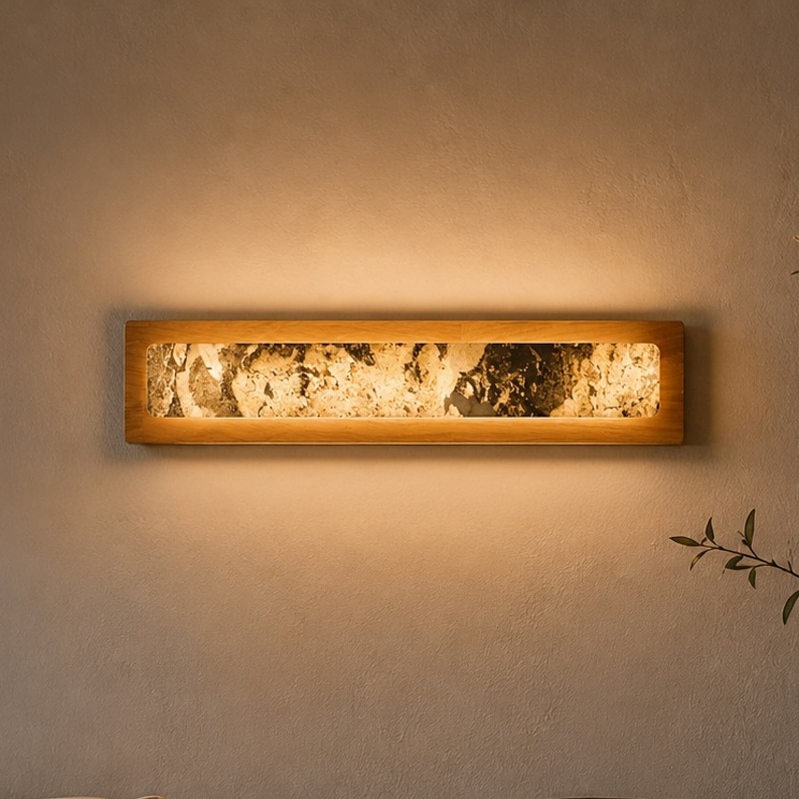 Elobra Aplică de perete LED Chile L stejar/ardzie colorată lățime 20 cm - Camera de zi / sufragerie - stejar natural colorat negru - Lemn