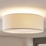 Lindby ceiling light Mariat, white, linen, Ø 45 cm, E27