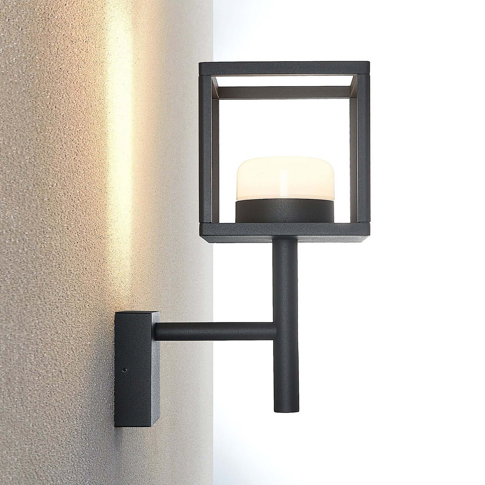 Lucande Timio outdoor wall lamp, uplight