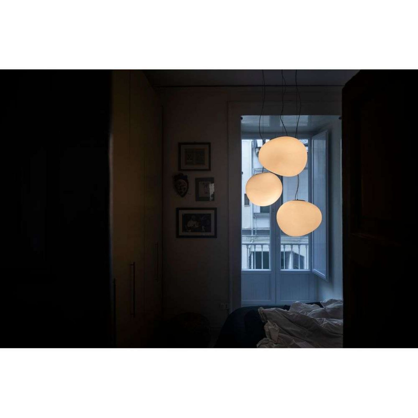 Suspension Foscarini Gregg Medium, blanche, hauteur 26 cm