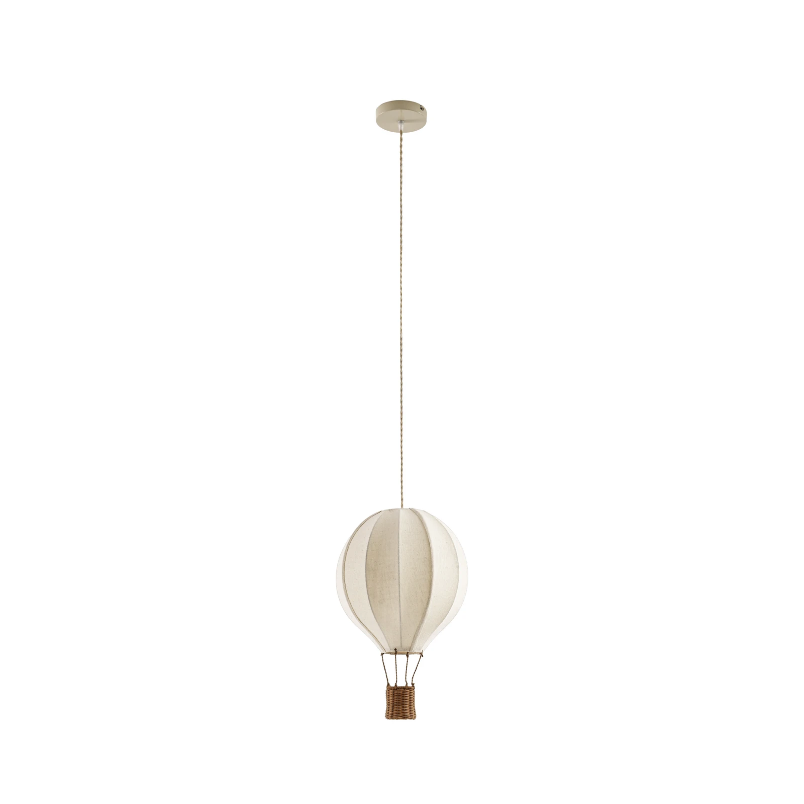 Lampada a sospensione per bambini Lindby Aeris, beige, Ø 35 cm, tessuto, E27
