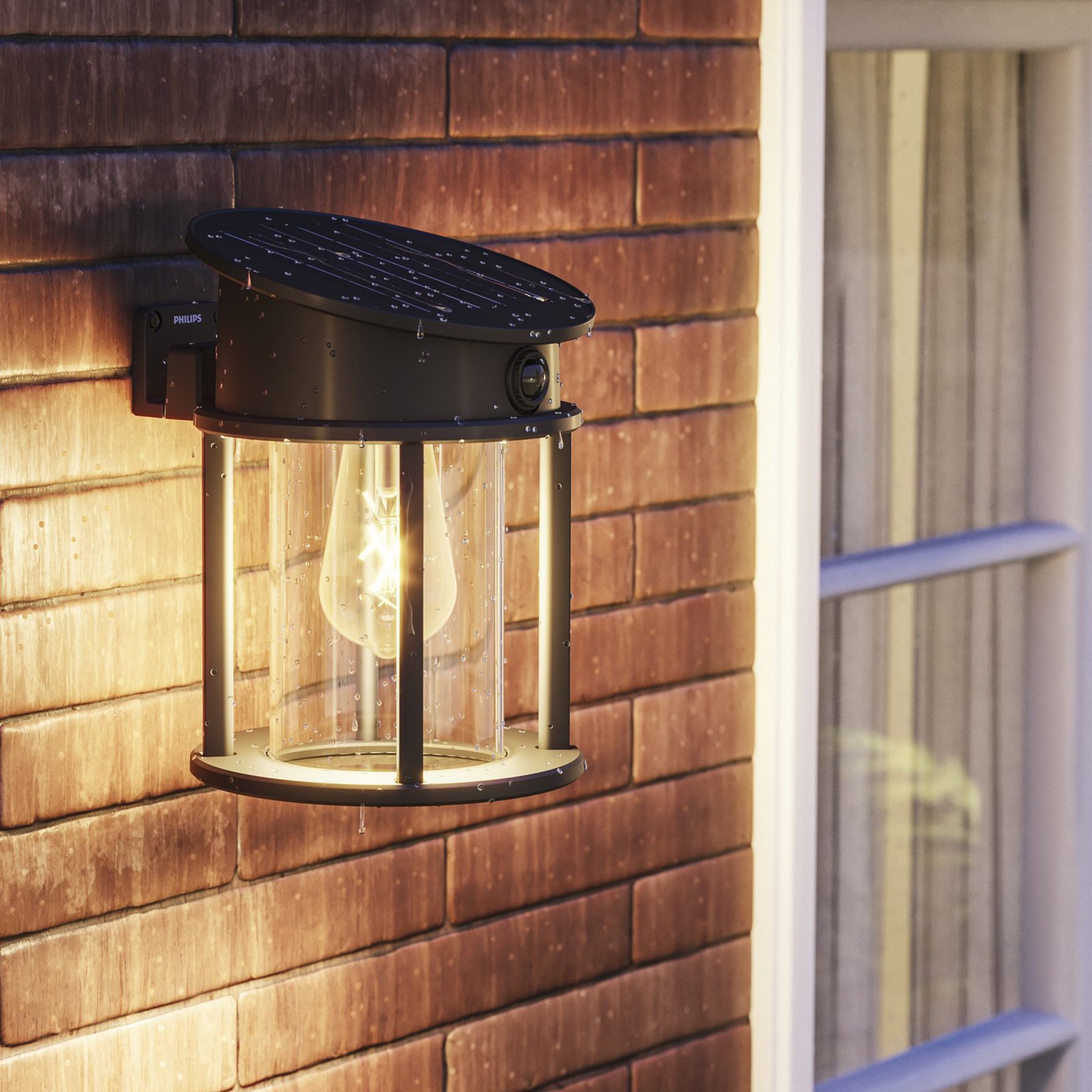 Philips LED-ulkoseinälamppu Geri UE Sensor, pyöreä, IP44
