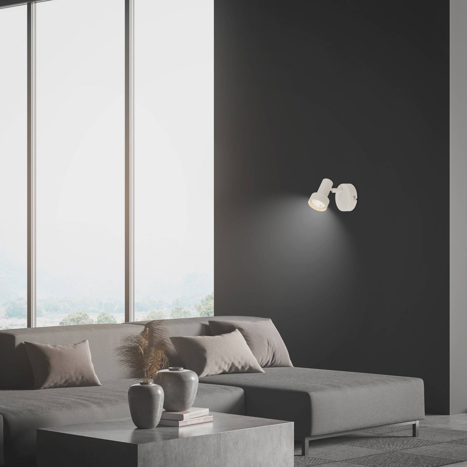 Wandstrahler Tapp, weiß, Ø 8 cm, 1-flammig, Metall, GU10 günstig online kaufen