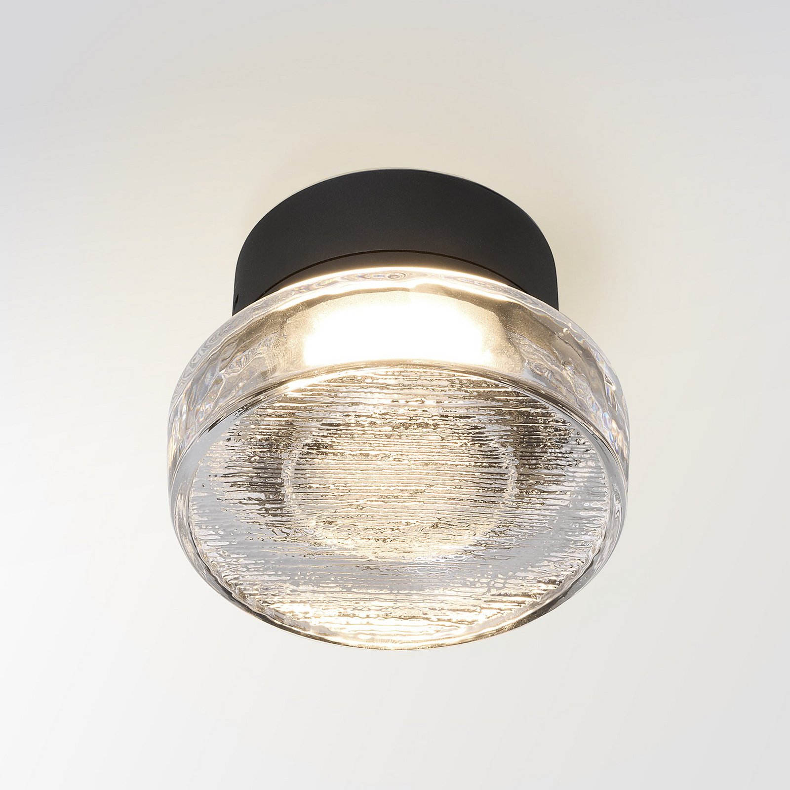 Applique d'extérieur LED MARSET Roc, Ø 14 cm, noir/translucide