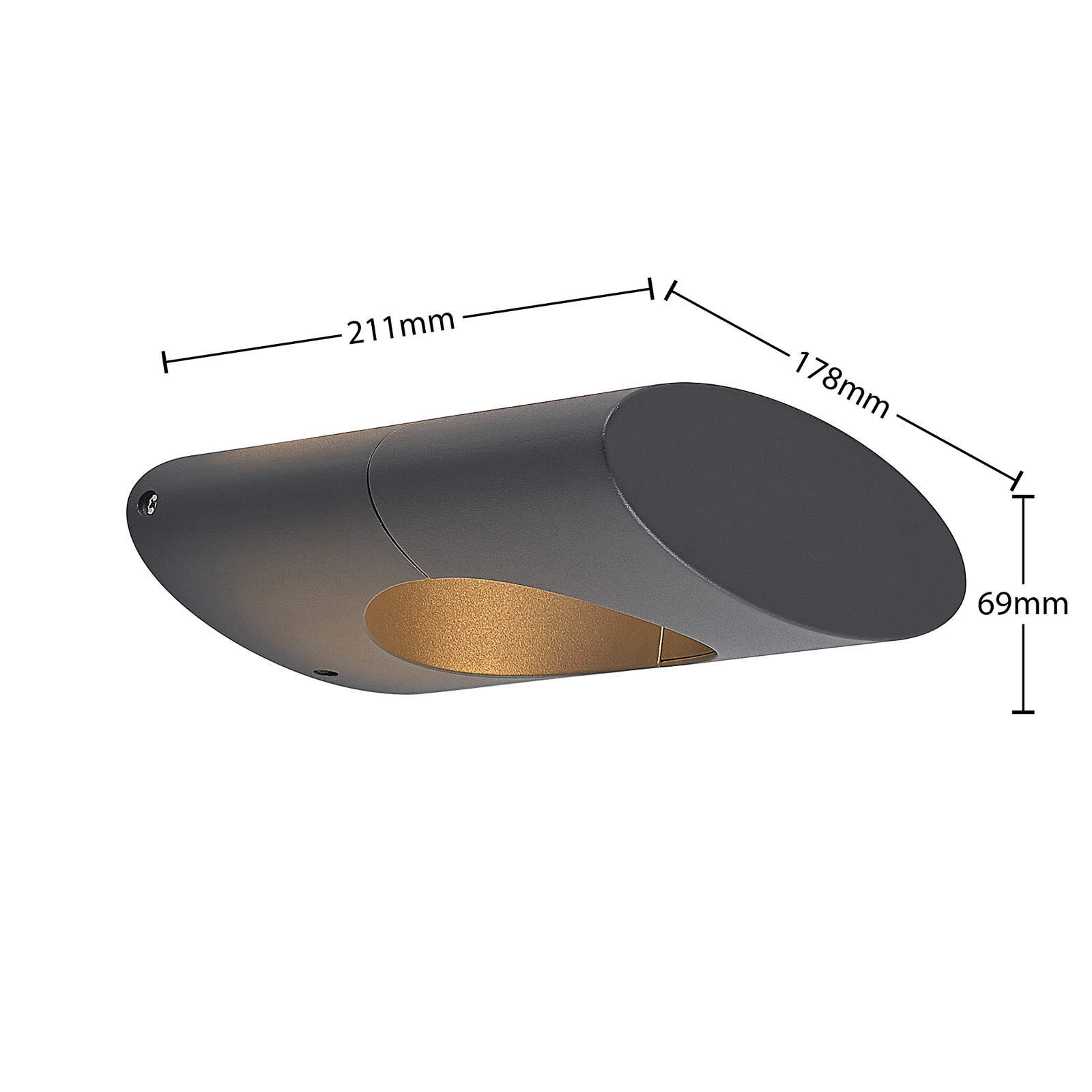 Lucande Forama LED-Außenwandleuchte, dunkelgrau