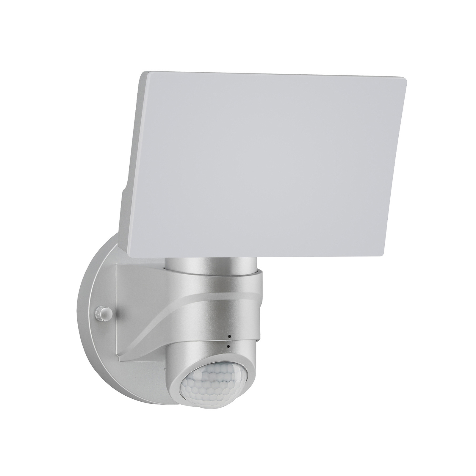 Cristo LED outdoor wall light with sensor, silver