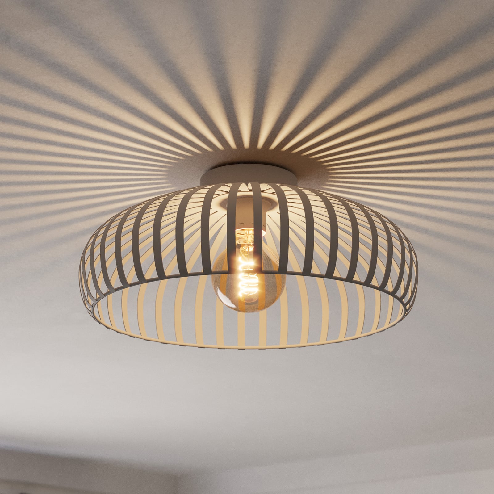 Mogano 3 ceiling light, beige, Ø 43 cm, metal, E27 Mogano 3 ceiling light, beige, Ø 43 cm, metal, E27
