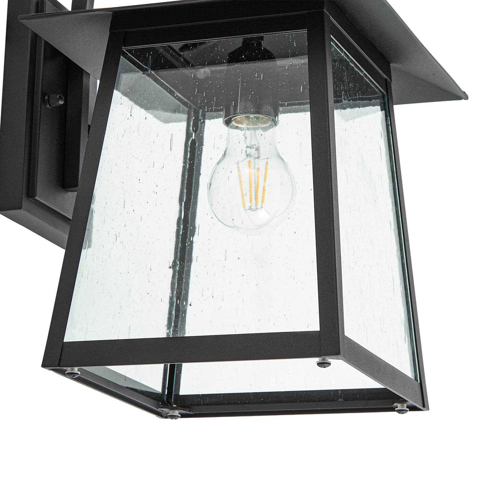 Xavon Vonkajšie nástenné svietidlo, E27, čierne, IP44, lucerna - Lucande