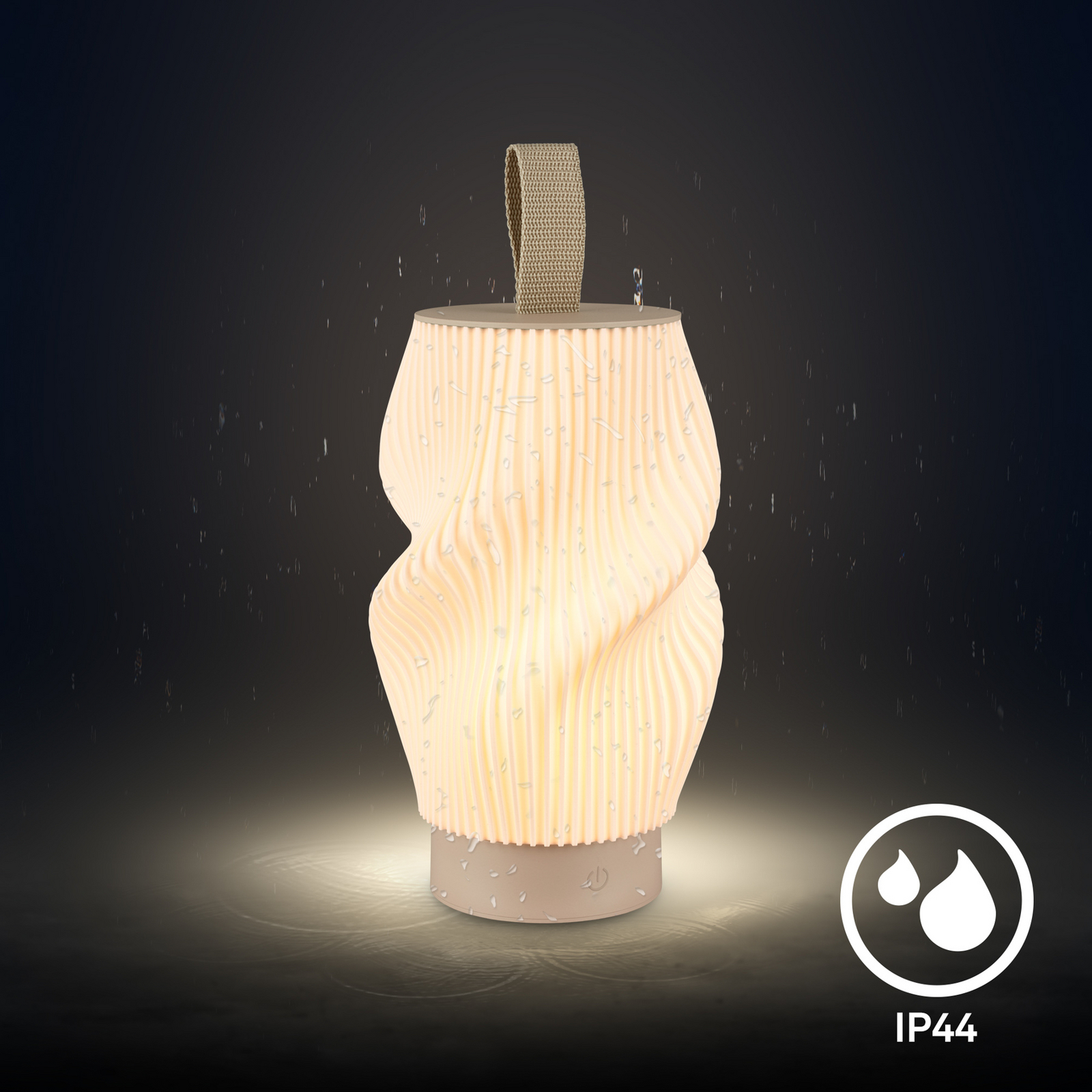 „Brilo unplugged Tubi“ LED baterinė stalo lempa, smėlio spalvos/balta, IP44 „Brilo unplugged Tubi“ LED baterinė stalo lempa, smėlio spalvos/balta, IP44