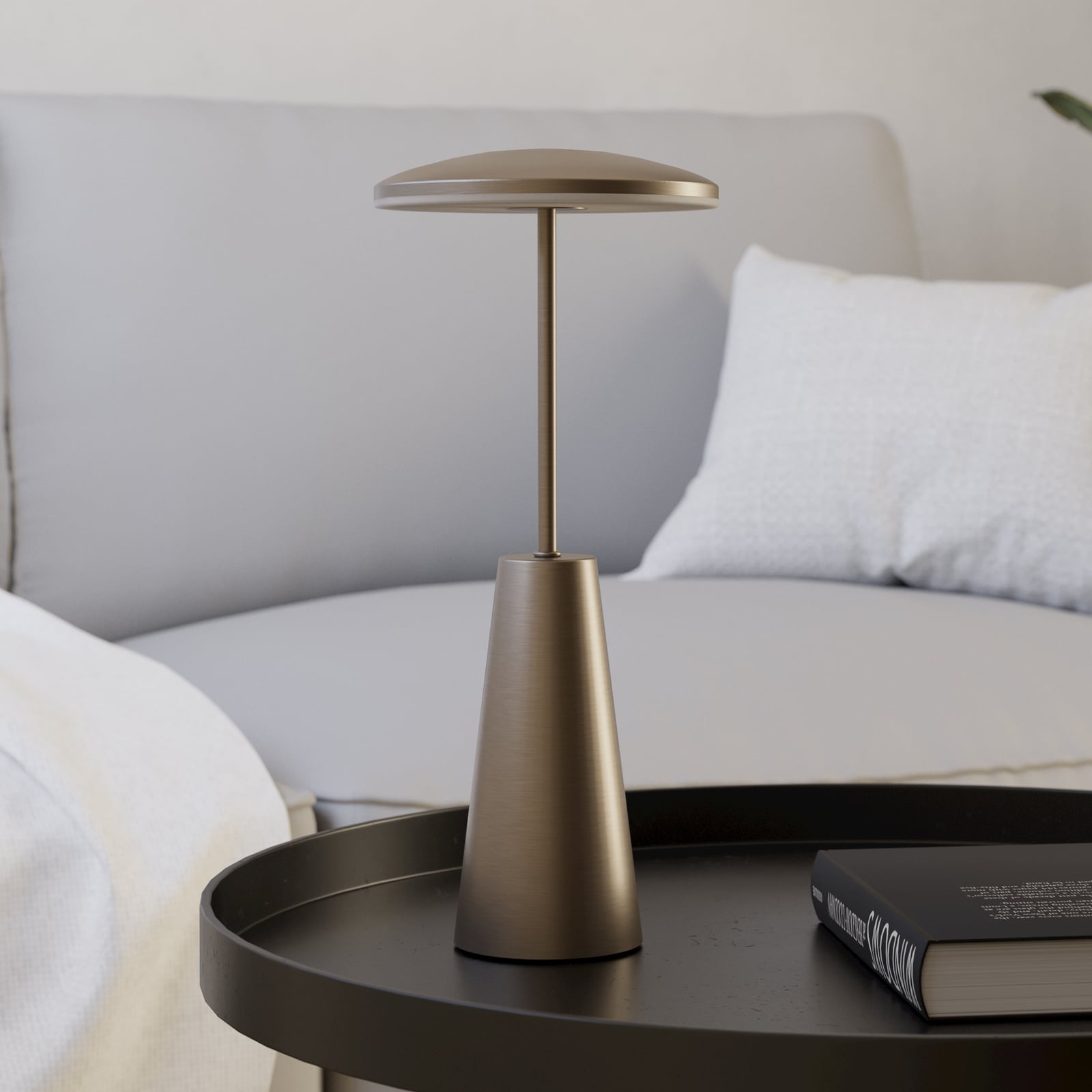 Piccola LED rechargeable light, bronze-coloured, height 28 cm, IP54