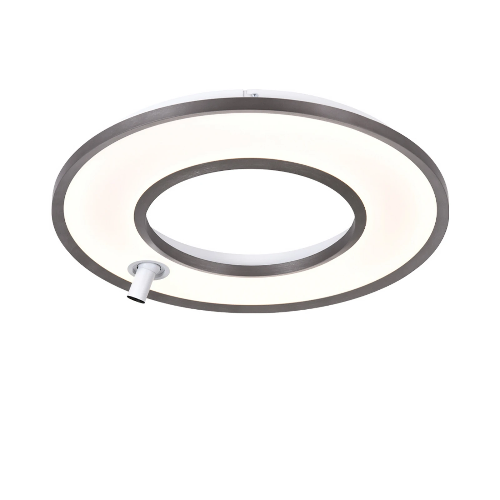 Candeeiro de teto LED Valeria, cinzento escovado, Ø 60 cm, metal