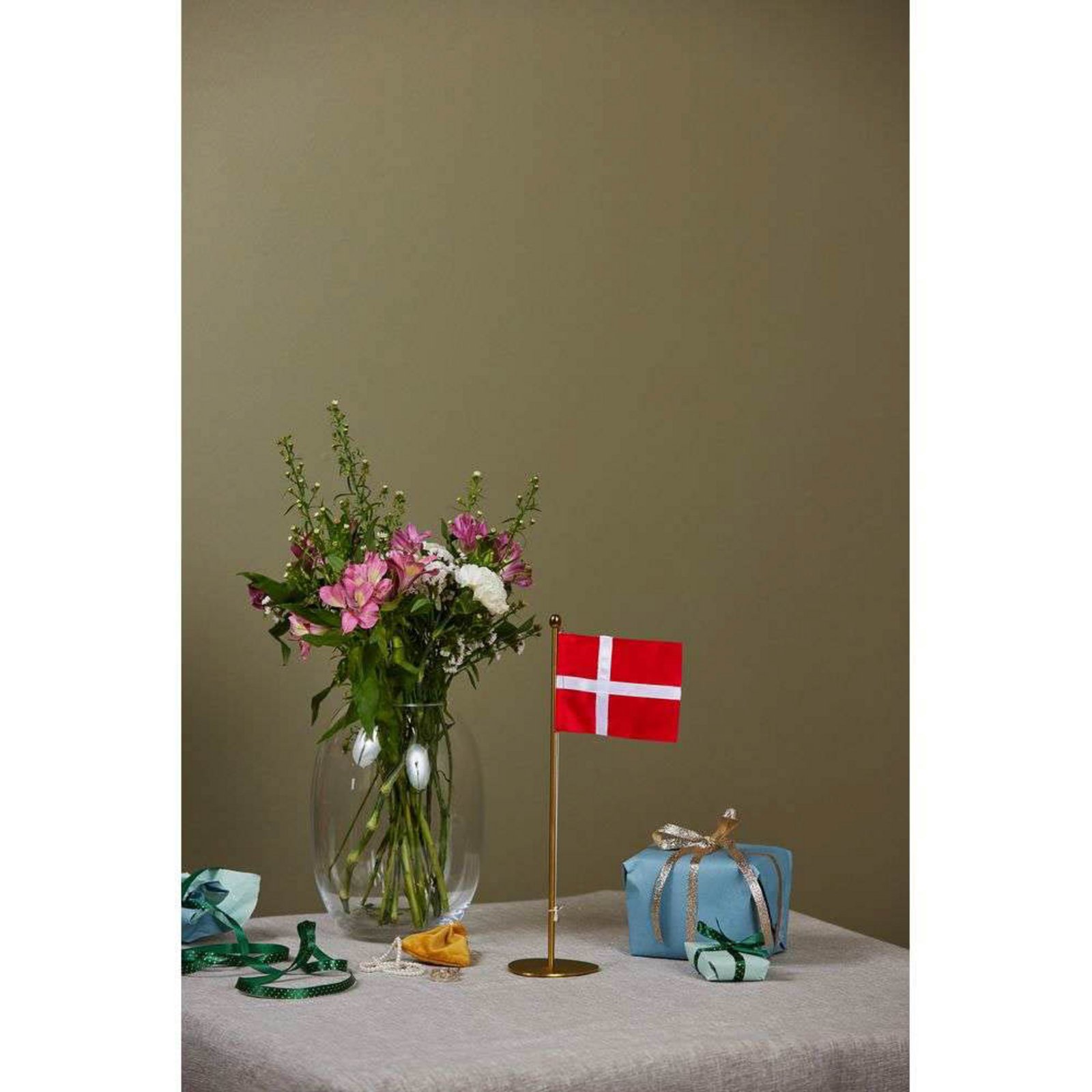 Bordflagstang H35 m/Dansk Flag Messing - Piet Hein