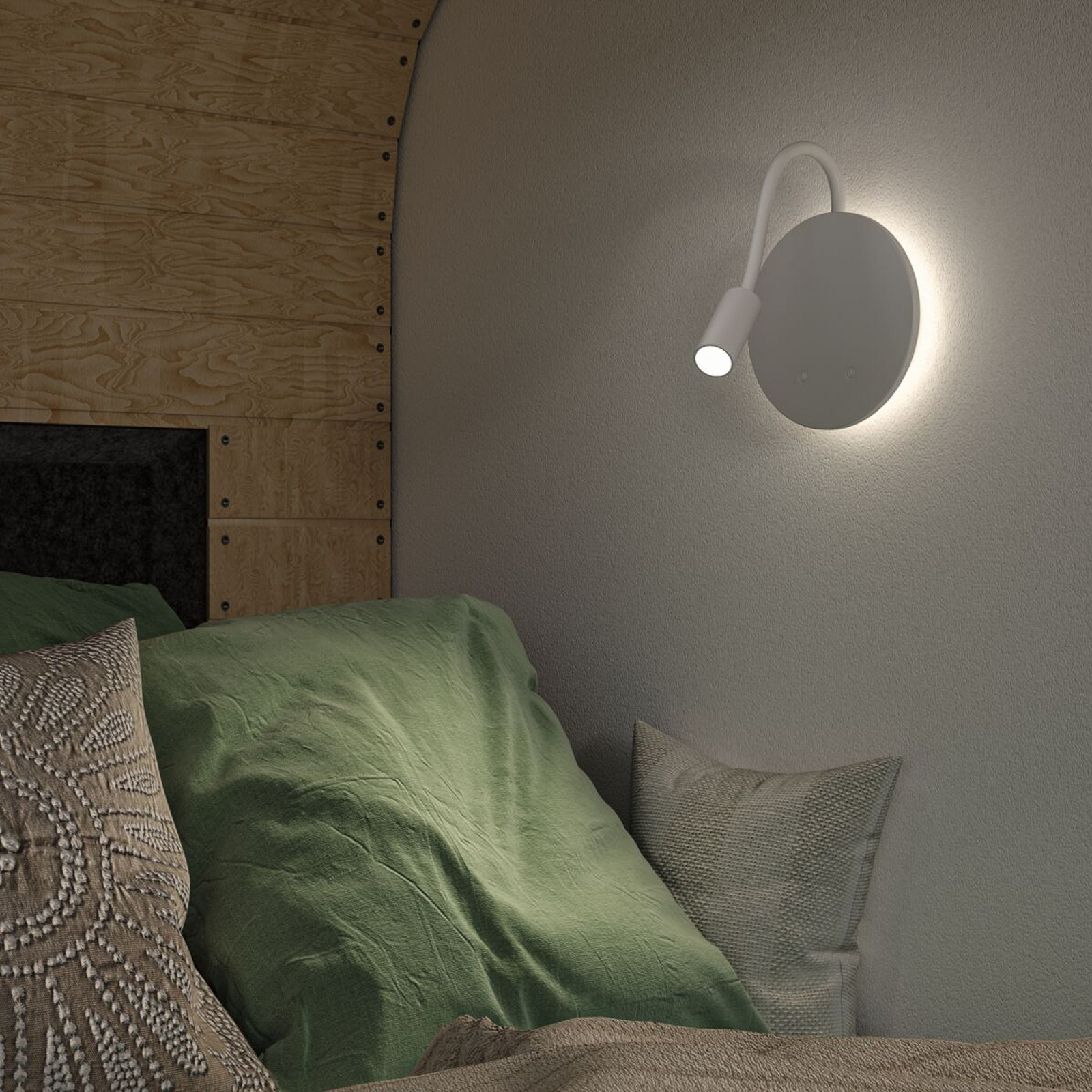Applique murale LED rechargeable Miora, blanche, bras flexible, variateur Applique murale LED rechargeable Miora, blanche, bras flexible, variateur