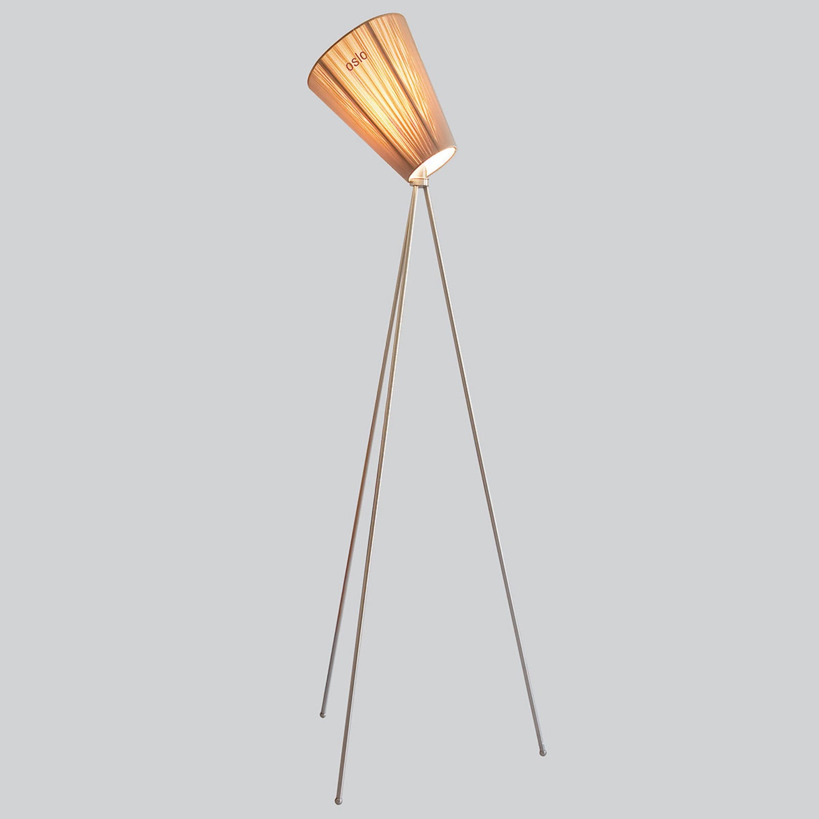 Oslo Wood Gulvlampe St&aring;l/Beige - Northern - Stue - Design - Stoff / Tekstil - Med skjerm