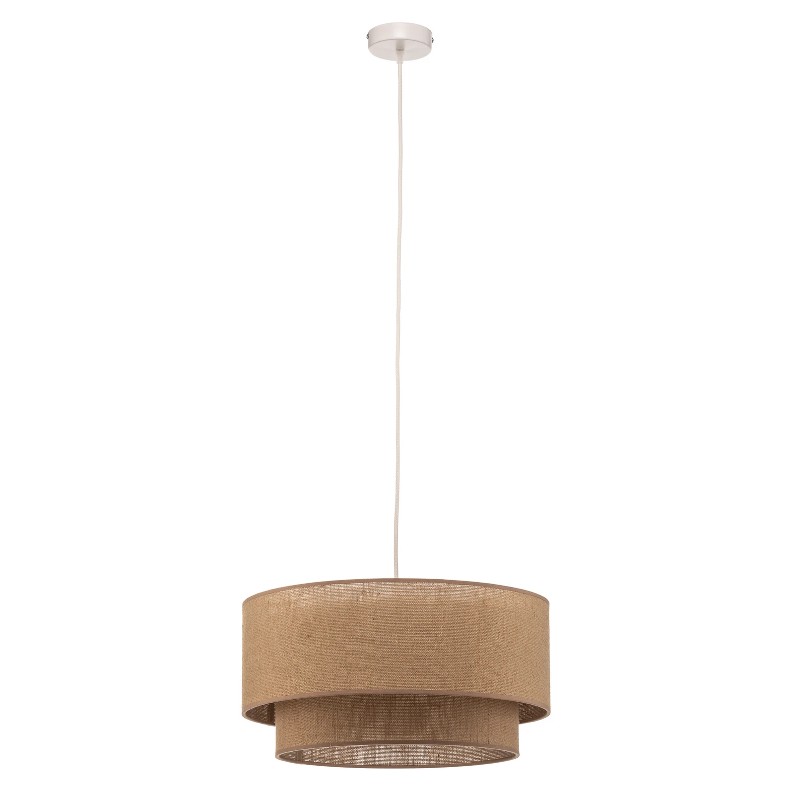 Pendelleuchte Boho, braun, Ø 45 cm, Textil