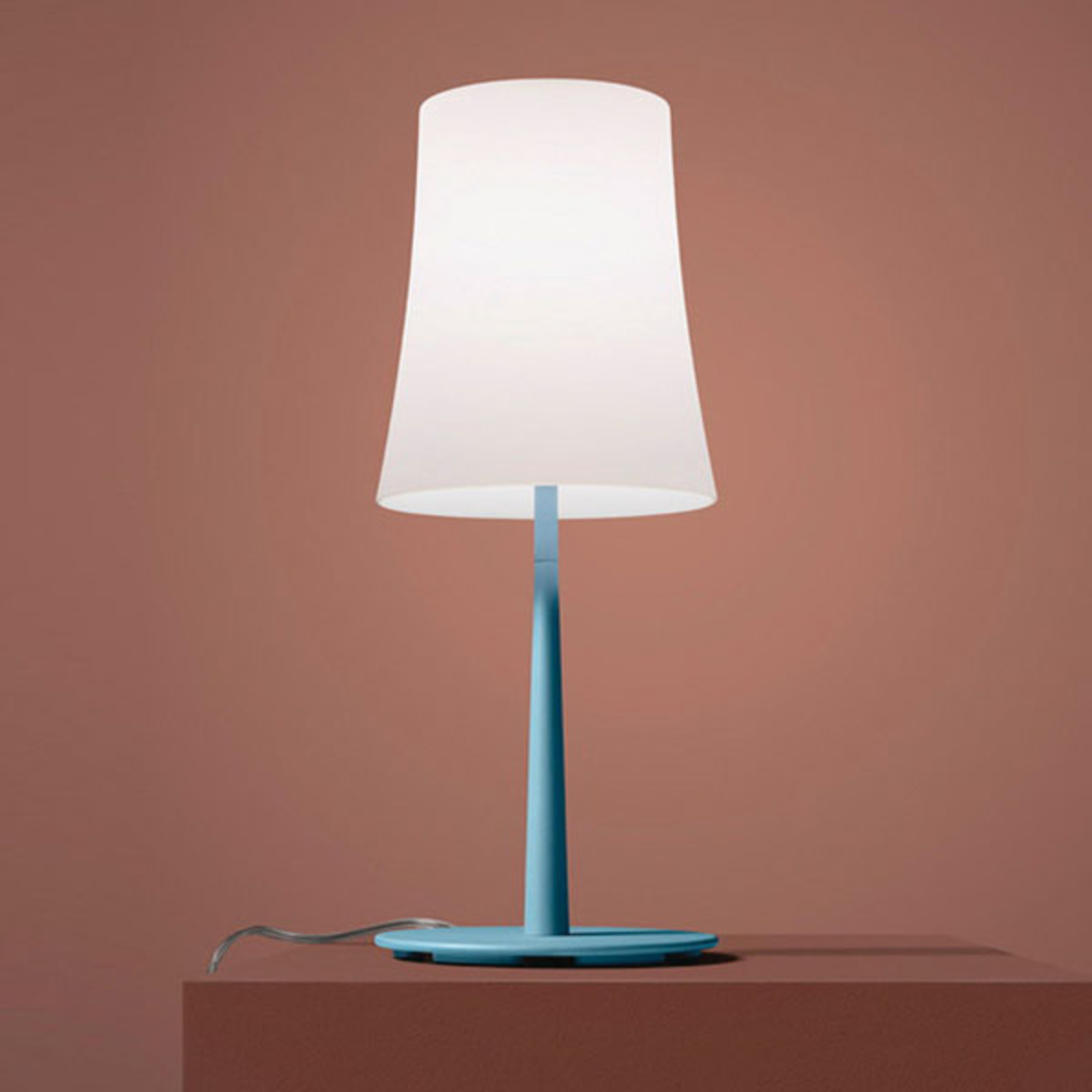 Foscarini Birdie Easy lámpara de mesa azul