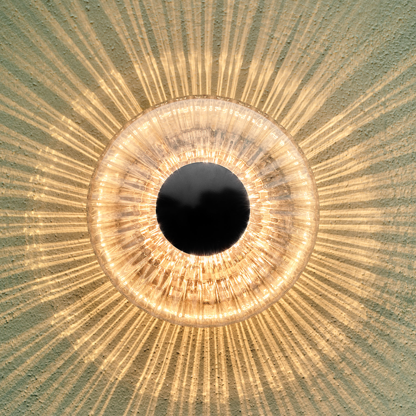 Buitenwandlamp New Wave Optic, glas, Ø 26 cm, IP65