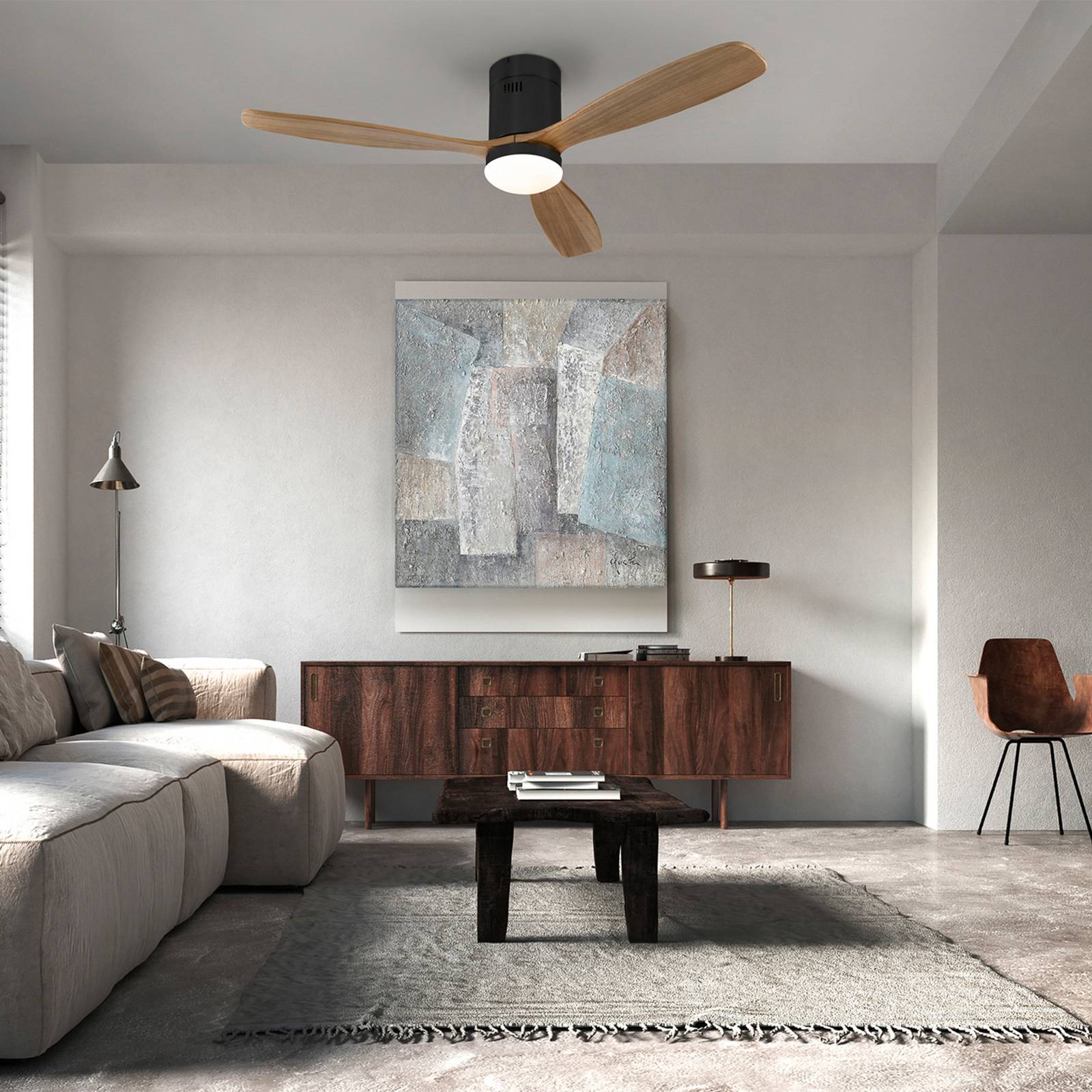 LED-Deckenventilator Siroco, DC, leise, braun, CCT, dimmbar günstig online kaufen