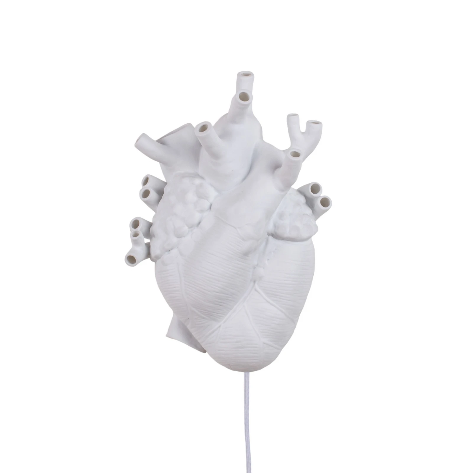 SELETTI Heart Lamp LED-Wandlampe, Porzellan, weiß