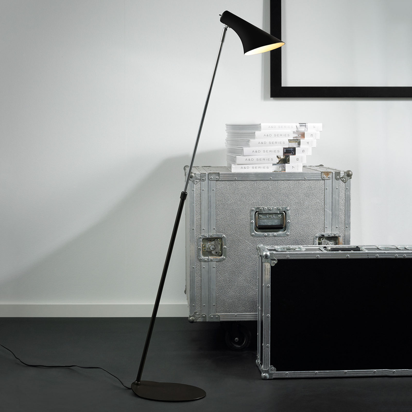 Nordlux Elegant flexible floor lamp Liam black, for Living / Dining Room, Metal, E14, 40 W, energy efficiency: A++, H: 129 cm