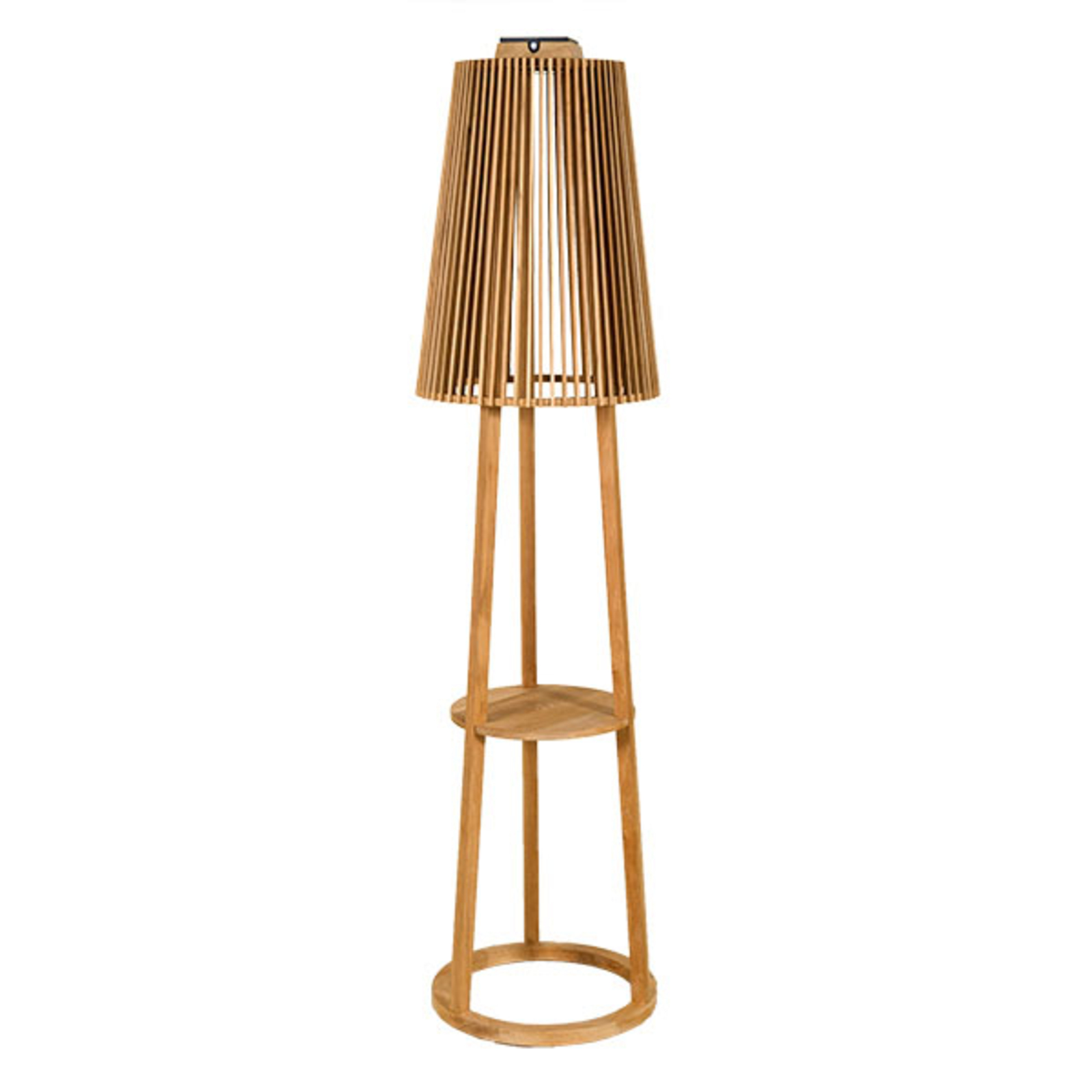 LES JARDINS Tecka solar floor lamp with sensor, teak, Teak wood, 3 W, energy efficiency: A++, H: 186 cm