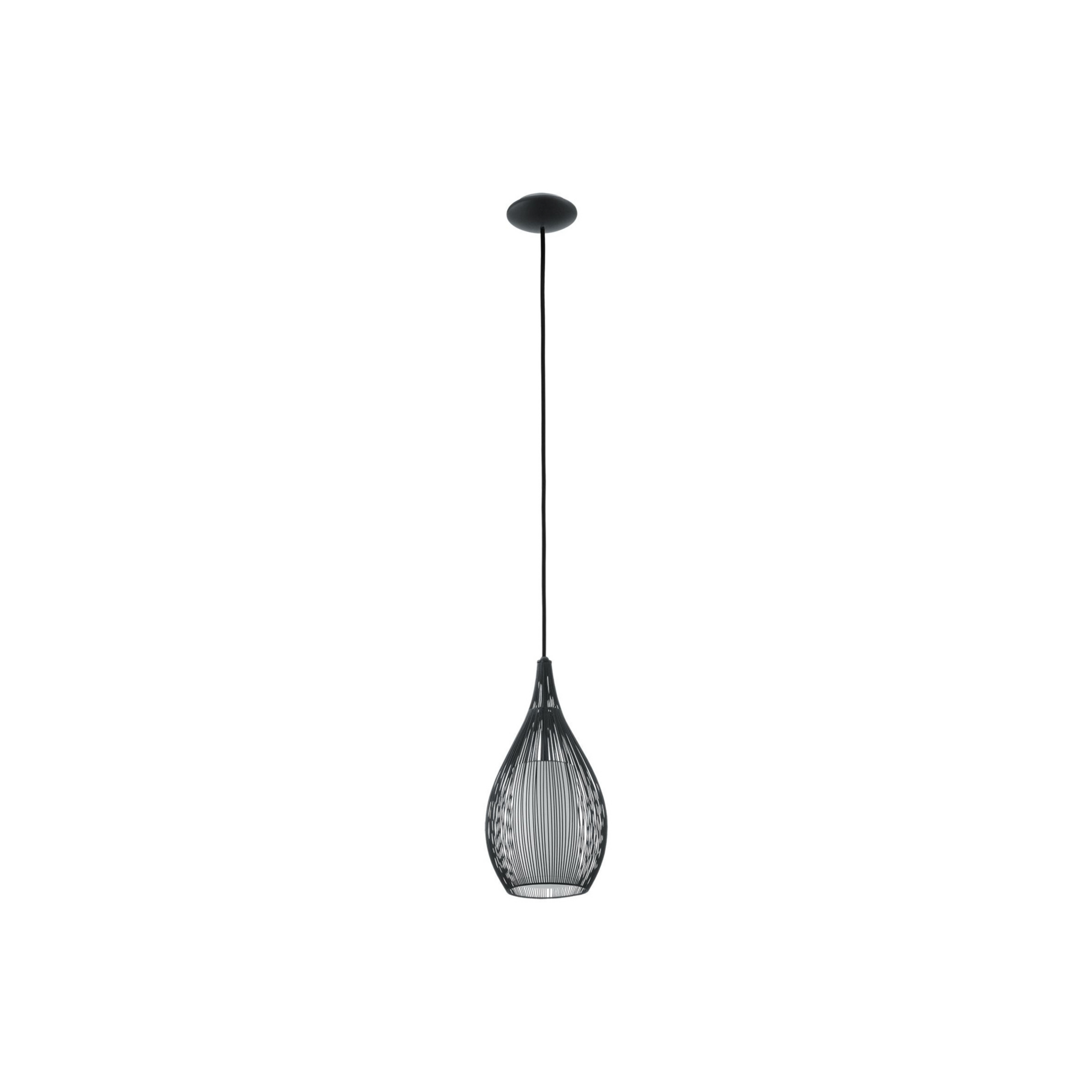 Lampa wisząca Beacon Solis, czarna, metal, szkło, Ø 19 cm
