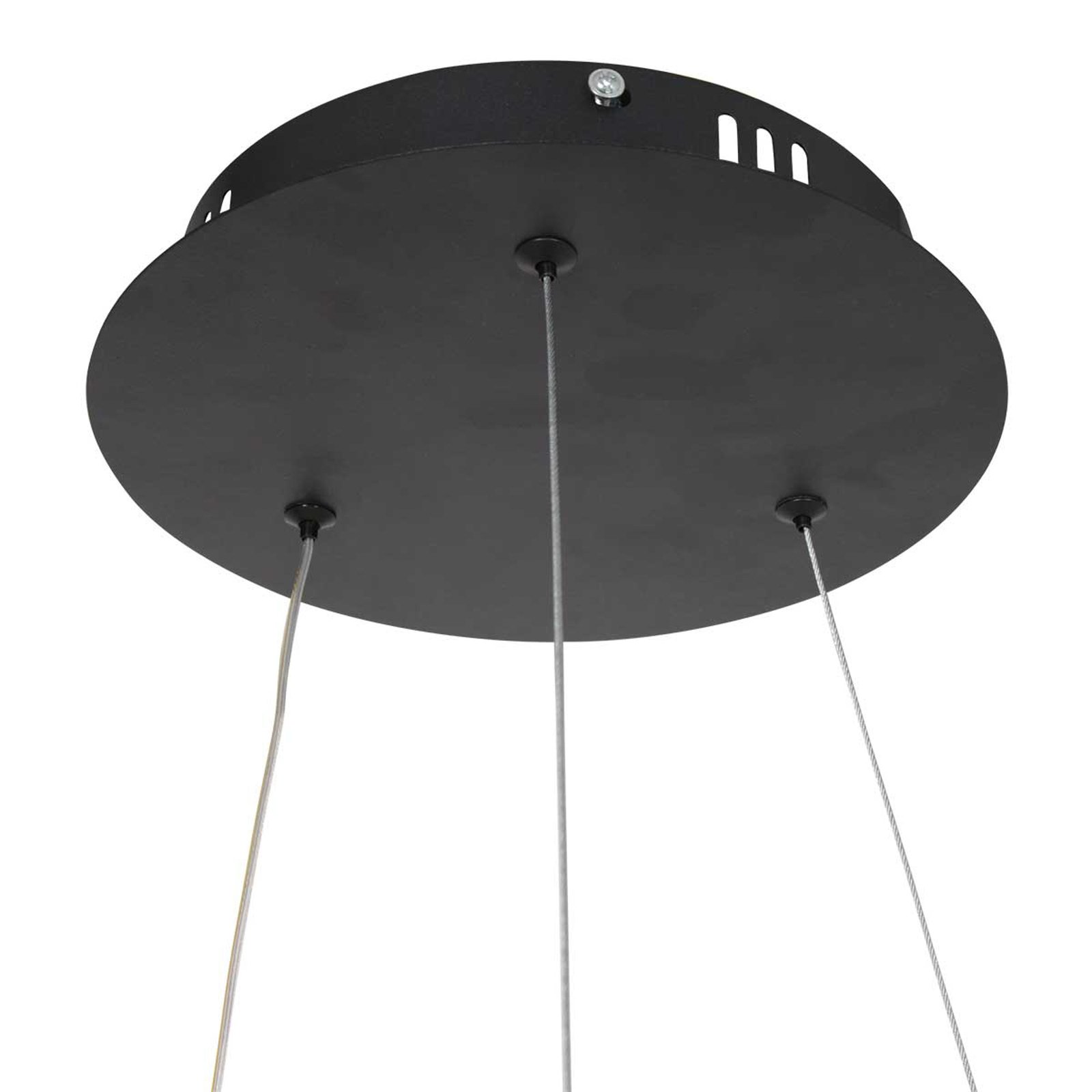 Candeeiro suspenso LED Ringlux Ø 60cm 2 luzes preto