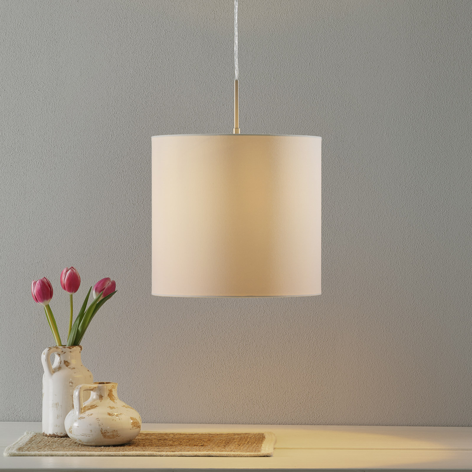 Lucande Patrik Textil-Hängeleuchte Ø30cm