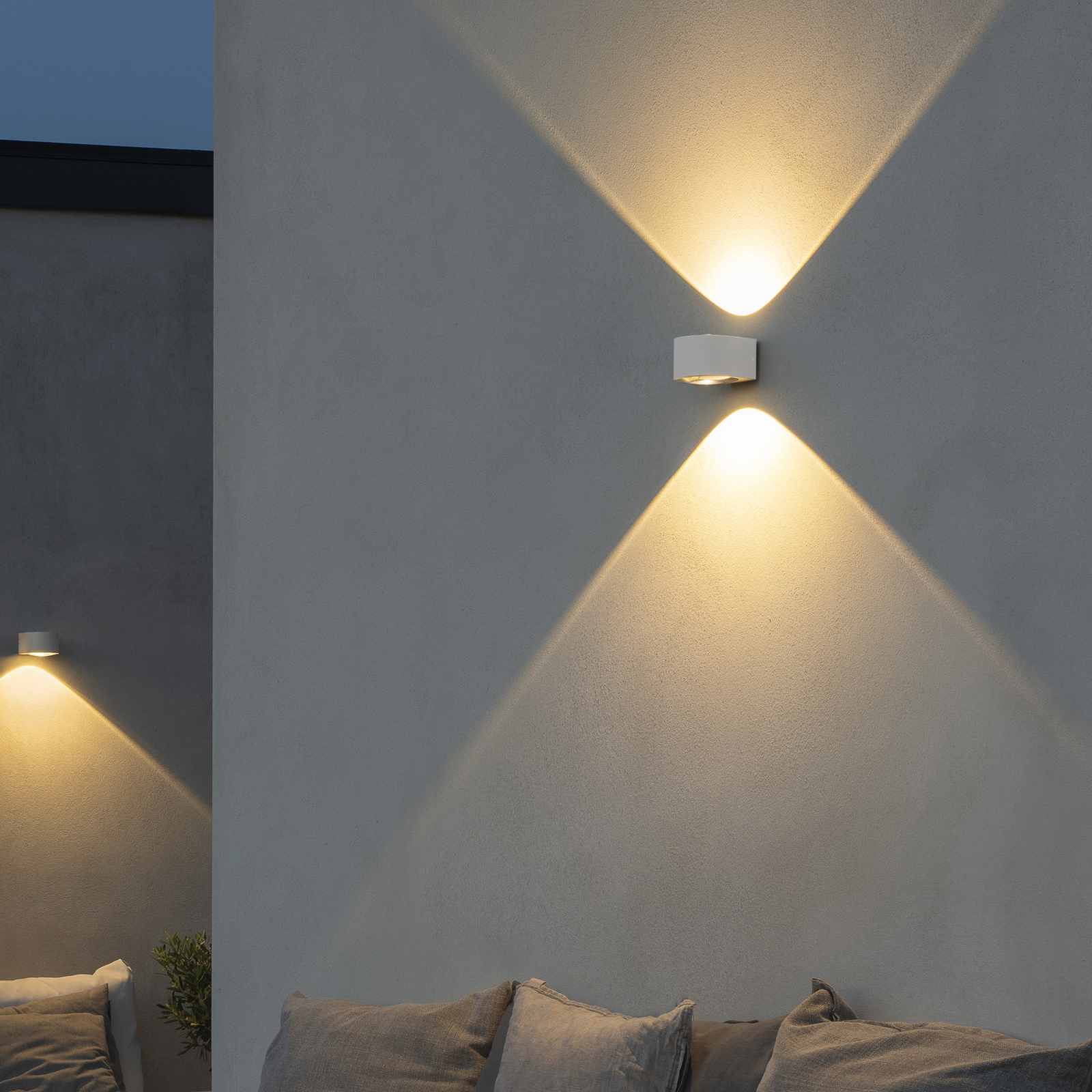 LED kültéri fali lámpa Gela, fel/le, fehér