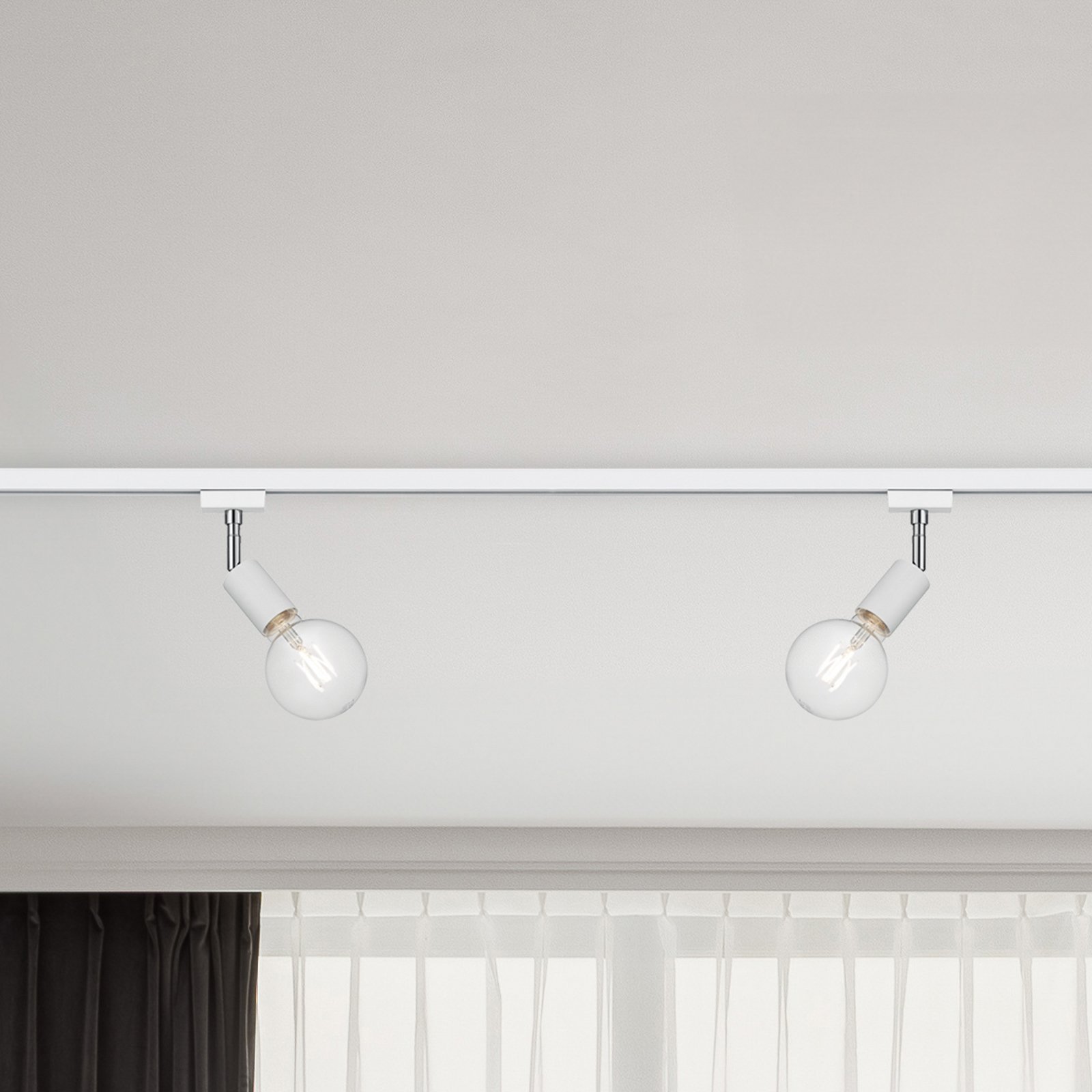 Sada koľajníc DUOline Diallo, biela 2 m 6-pl. E27-LED 2-pl.