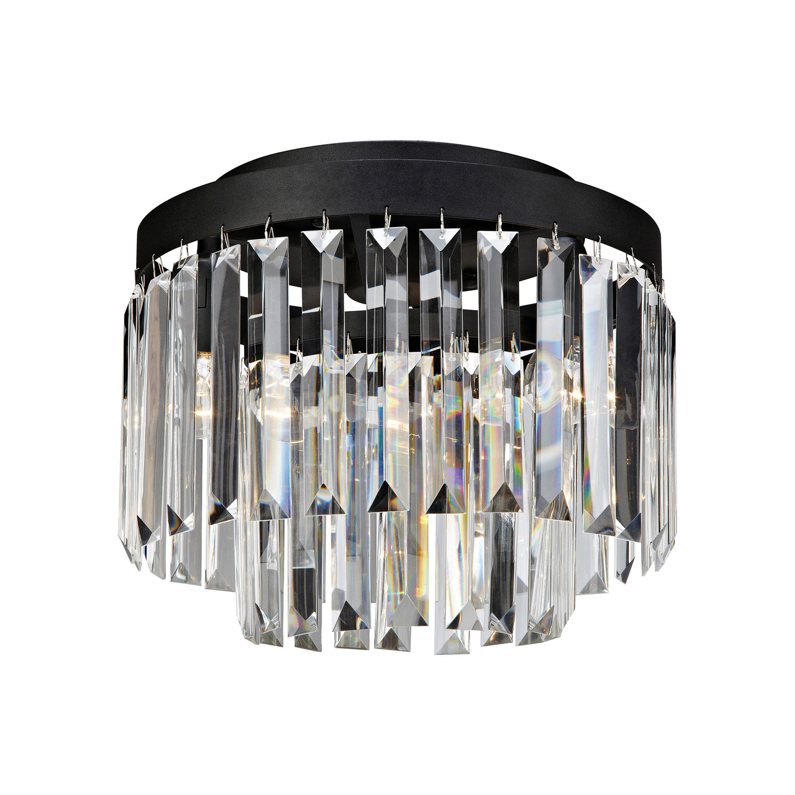 Markslöjd Ventimiglia ceiling light, Ø 30 cm, for Living / Dining Room, metal, glass, E14, 40 W, energy efficiency: A++, H: 26 cm